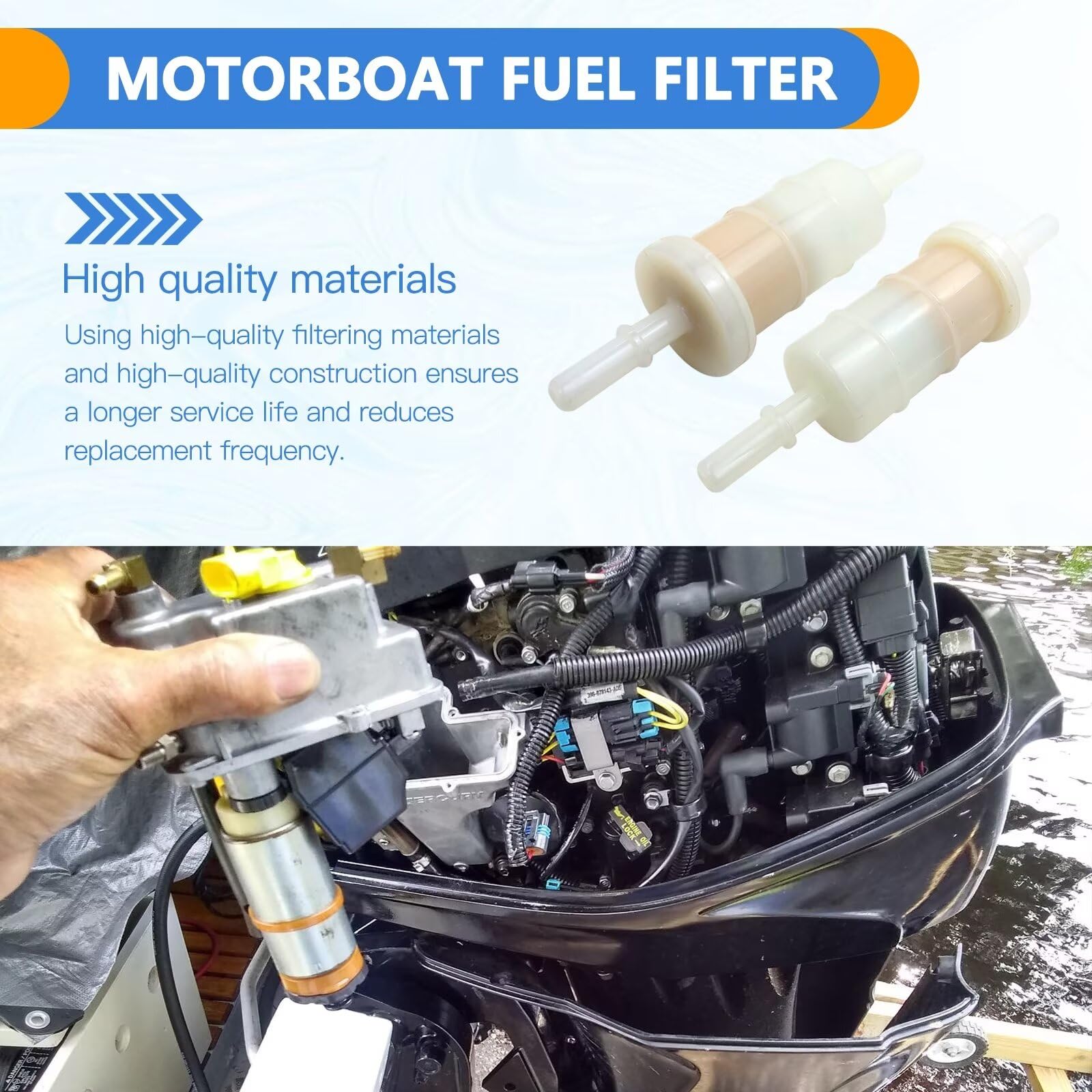 879885Q Fuel Filter Replacement for Mercury Verado 4 Stroke Outboard Sierra 18-7718 35-879885K (Pack of 4)