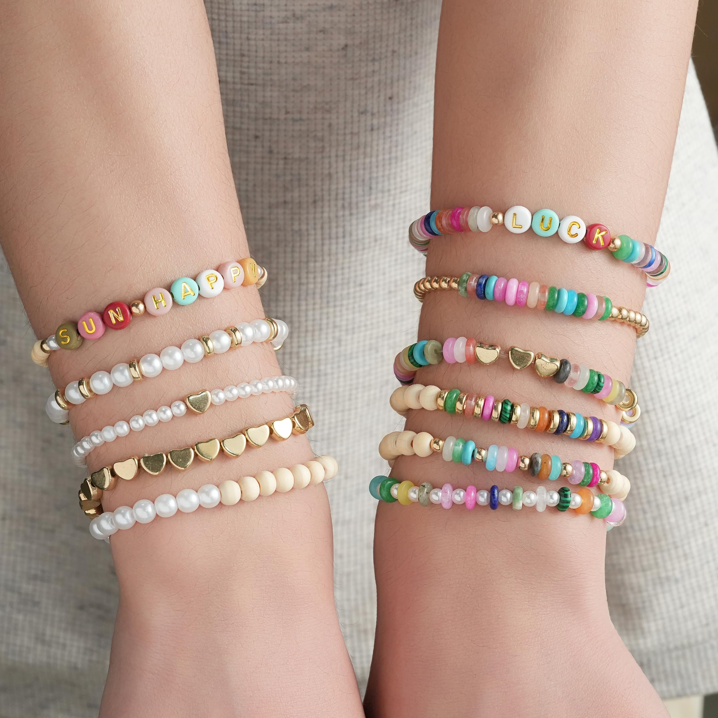 Xylise Kit per la creazione di braccialetti fai da te per ragazze, kit per la creazione di gioielli con perline, kit per braccialetti dell'amicizia con lettere, perline per la creazione di gioielli