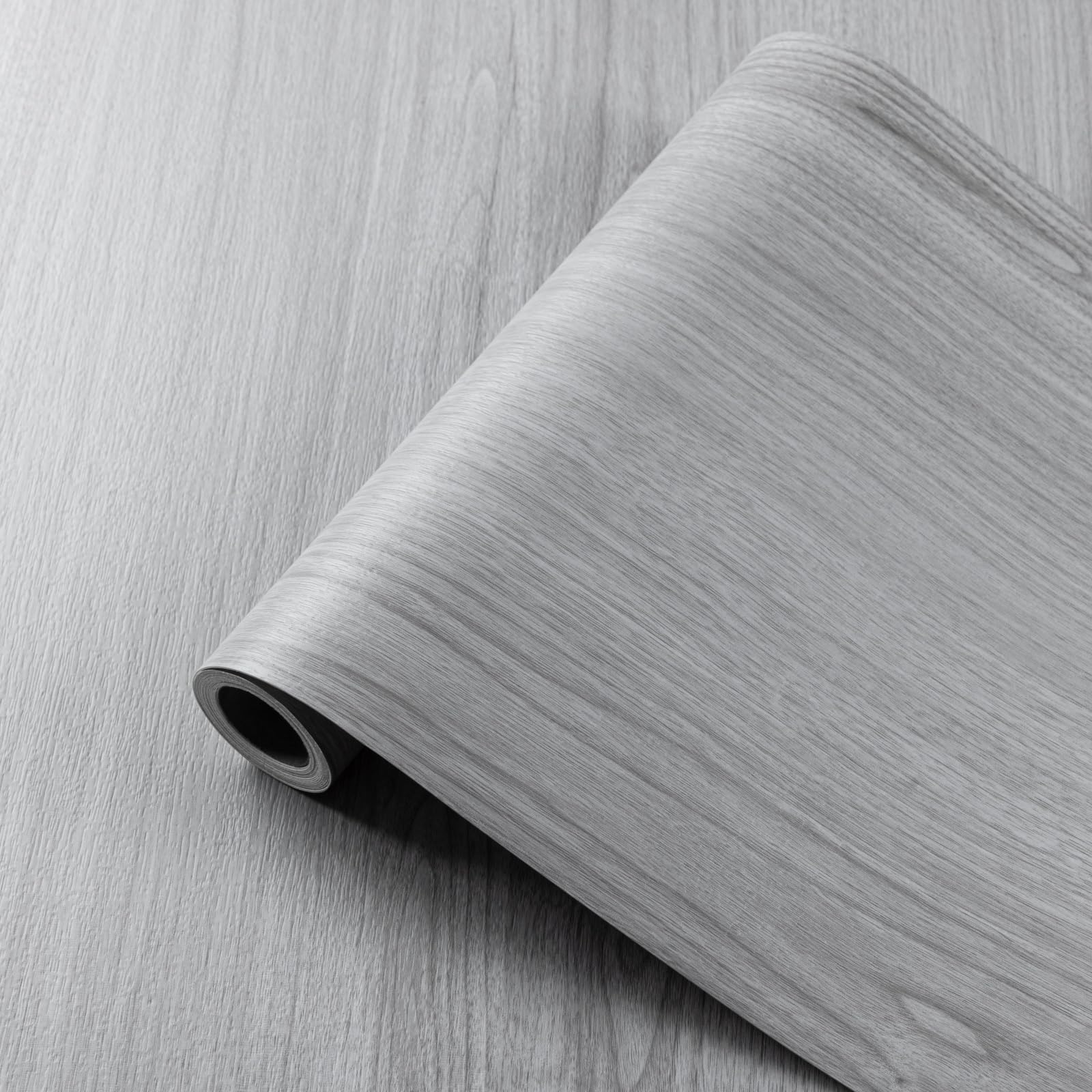 30x 300cm Vinyl Flooring - Floor Tiles Self Adhesive Floor Planks for Kitchen Bathroom - Light Grey Wood Stick on Floor Tiles - Waterproof Effect Peel and Stick Floor Tiles for Bedroom
