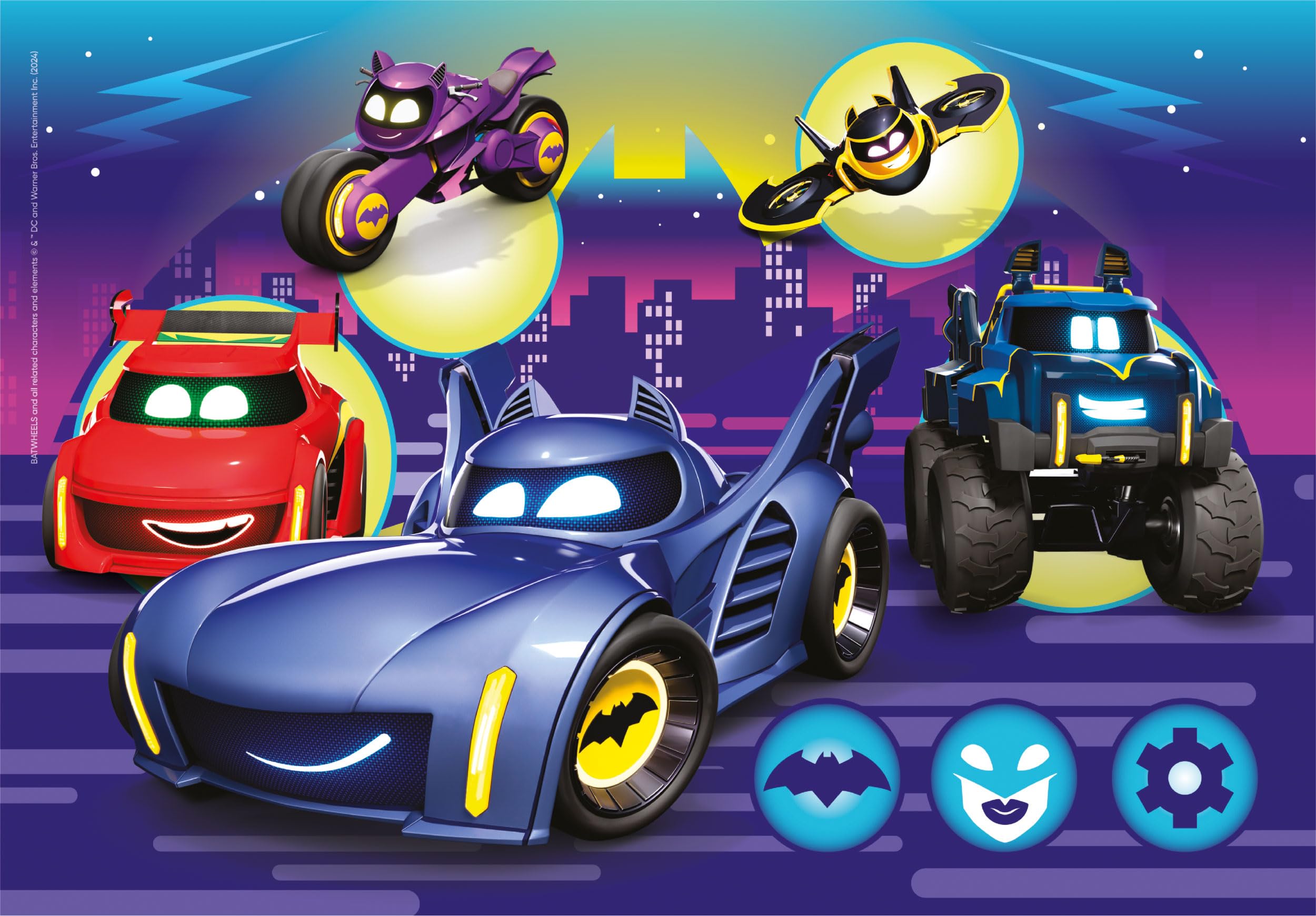 Clementoni 24806 Batwheels Jigsaw 2 20 Pieces-Supercolor Children 3-5 Years, Cartoon, Cars, Gift for Boy/Girls - Image 2