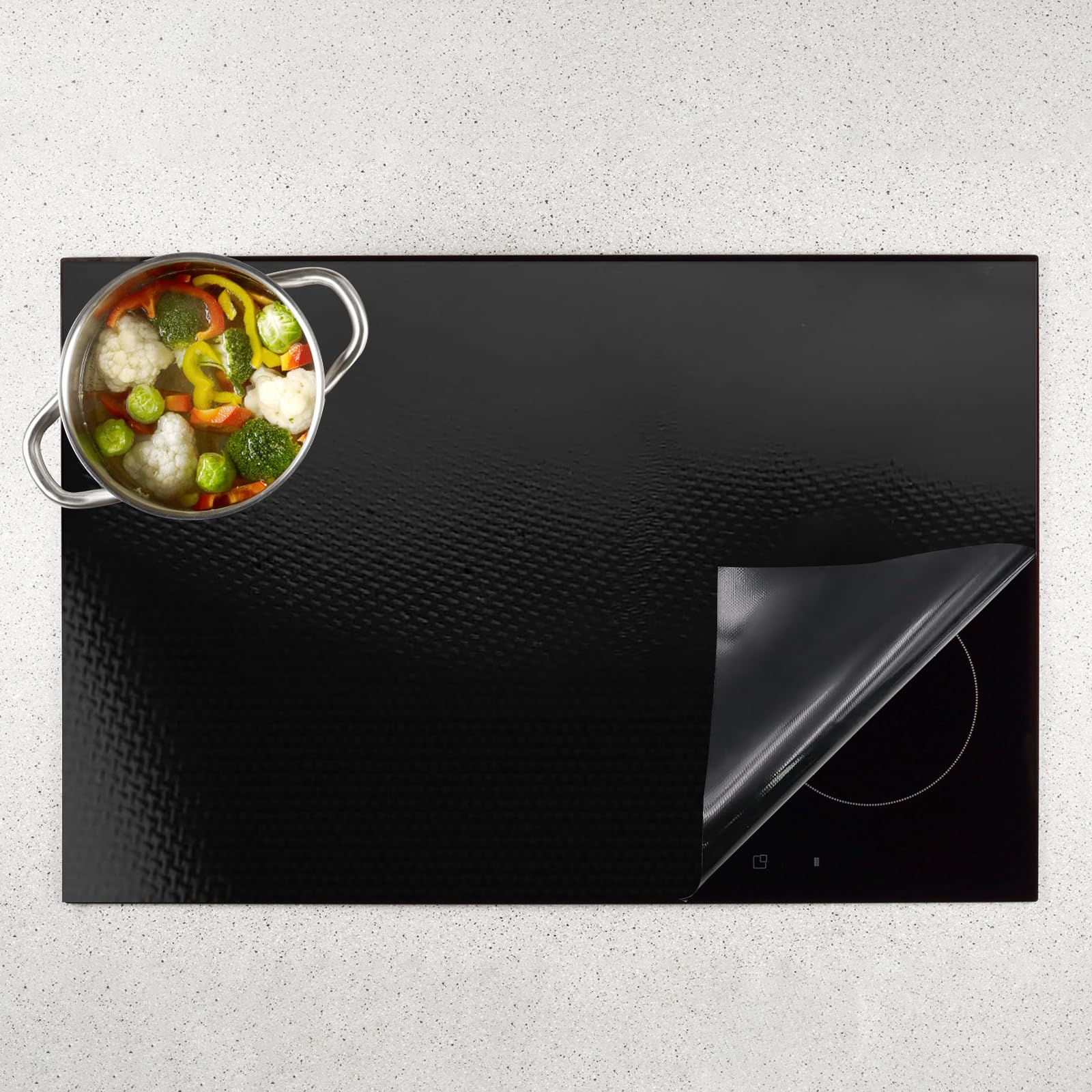 Alfombrilla Protectora para Cocina de Inducción, 53 * 61cm Protector Placa Induccion Protector Vitroceramica Induccion Esterilla Protectora de Inducción de Silicona para Placa de Inducción
