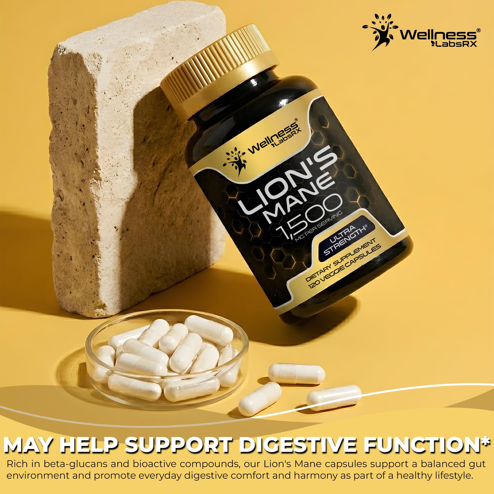 Organic Lions Mane Supplement Capsules, Memory & Focus Mushroom, 120 Count — Amazon image 5