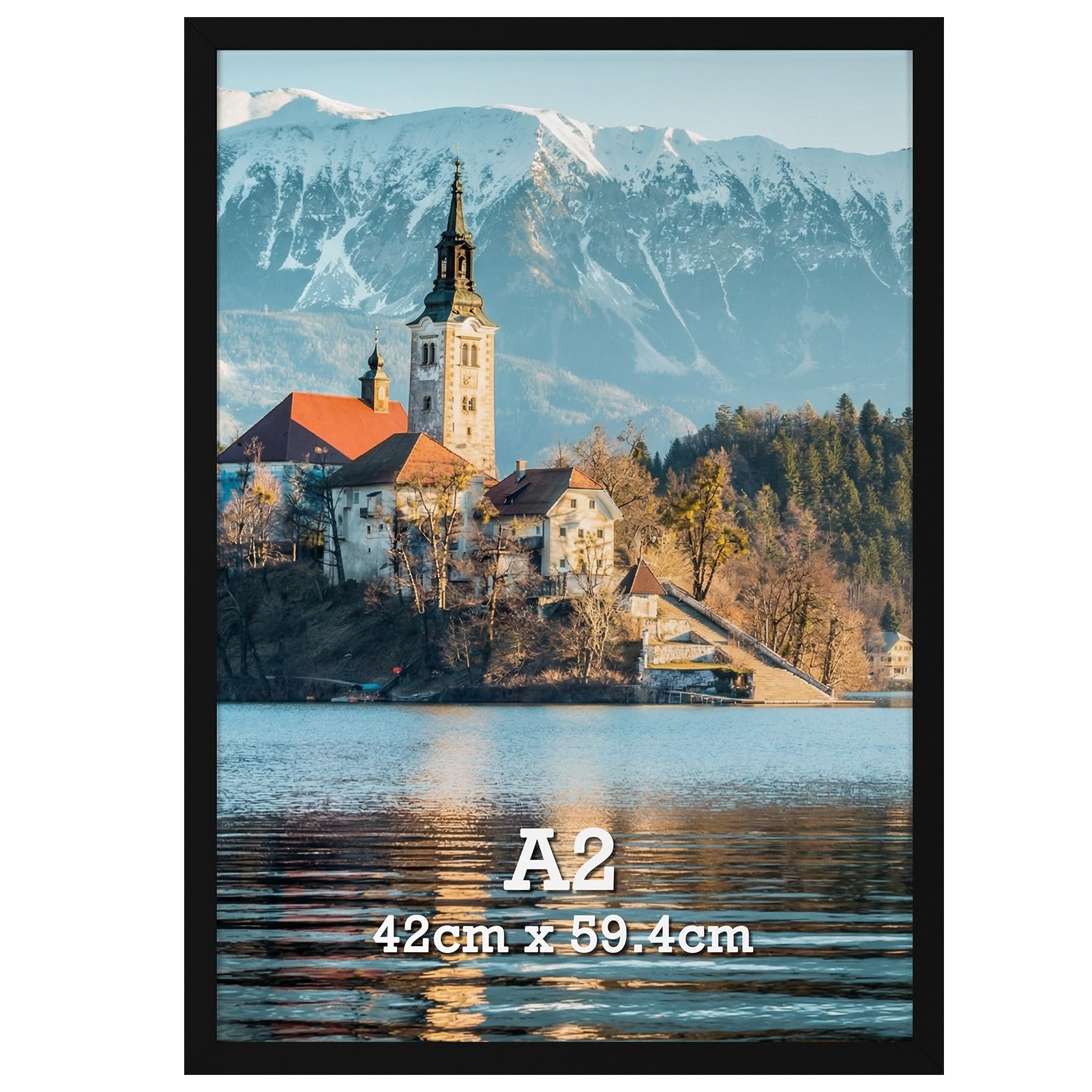 Vasemouh A2 Picture Frame Black, 42X59.4CM Frame, Single Aluminium A2 Poster Frame Horizontal or Vertical Wall Mounting for Home, Office, Gallery — image 1