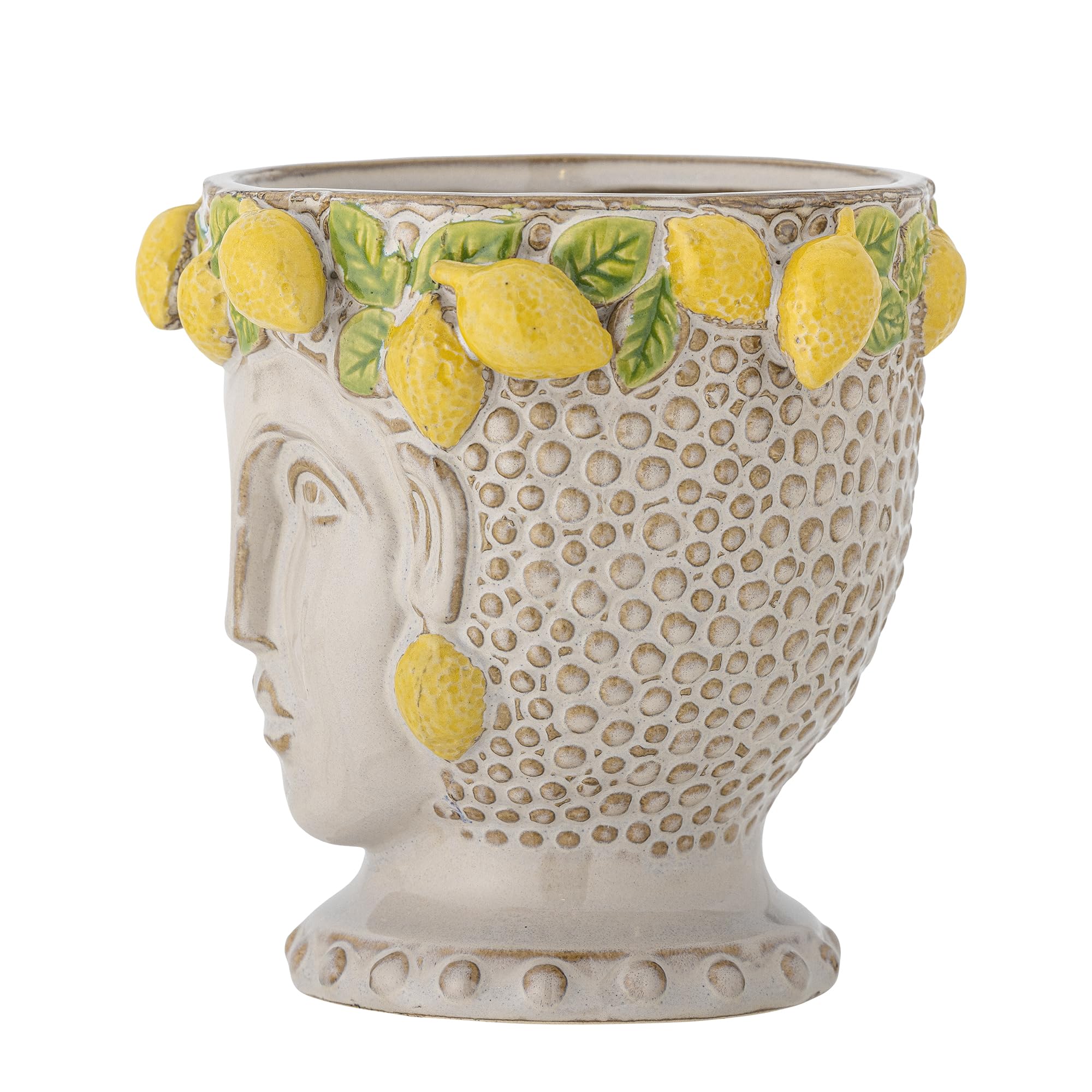 Bloomingville Creative Collection Limone Blumentopf, Gelb, Steingut, T16,5xH16 cm