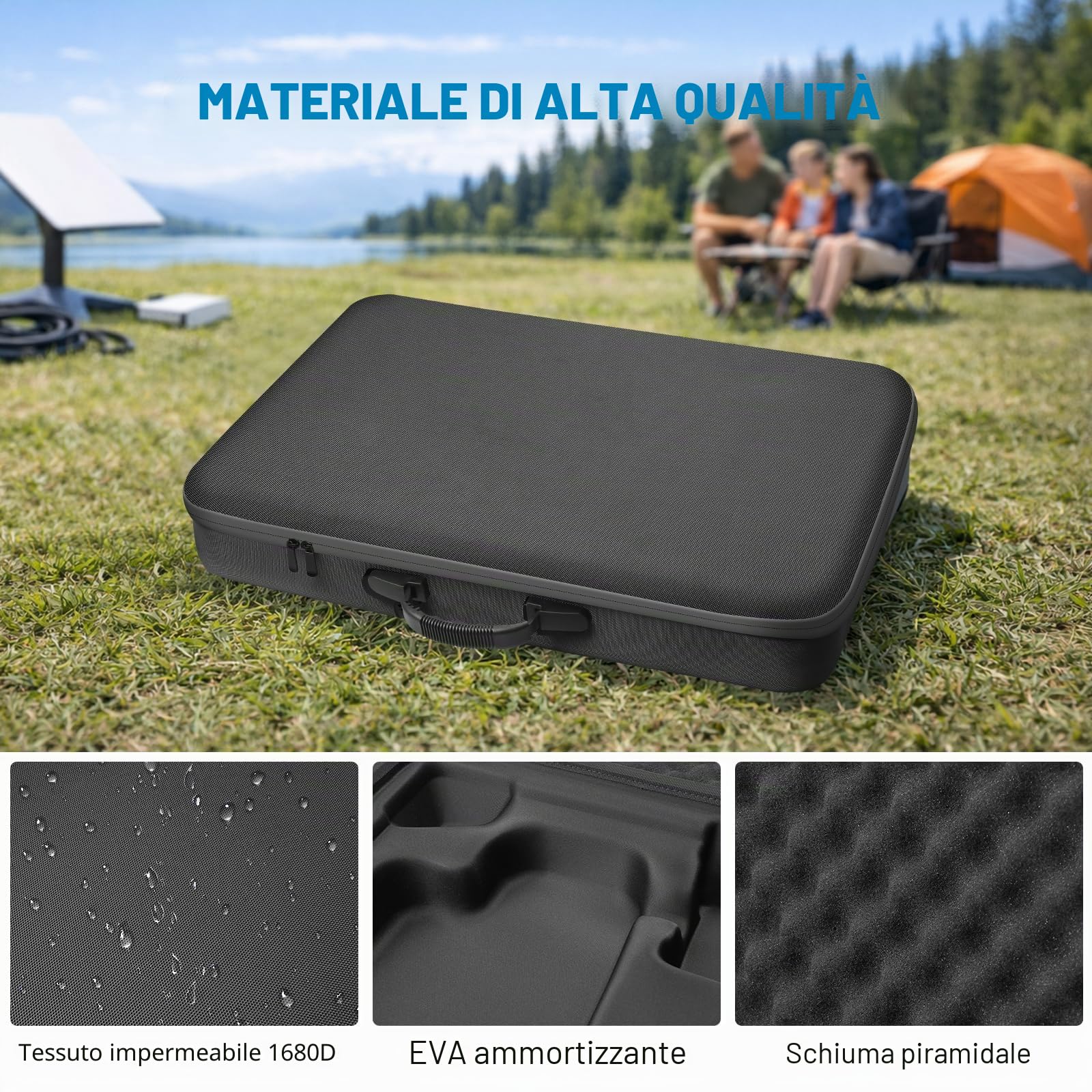 Custodia Starlink Gen 3, Borsa Trasporto Rigida Protettiva Impermeabile, Custodia Standard Starlink in EVA con Manico e Tracolla per Viaggi, Camper, Esterni, Protezione Tripla Antiurto (Negro)