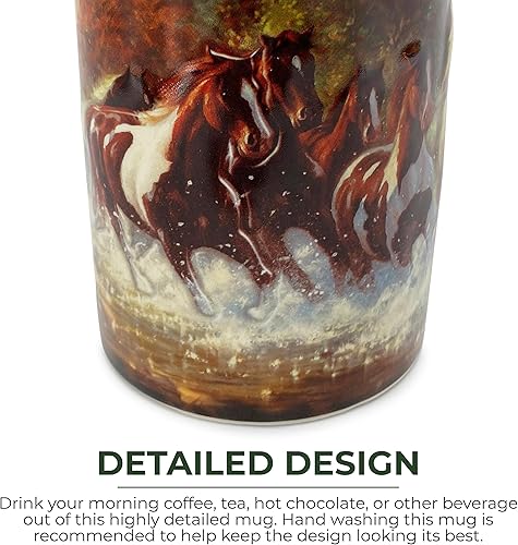 Miniatura 4 de Rivers Edge Products Taza de café de cerámica 3D con asa, 15 onzas, tazas de espresso y tazas de café de cerámica, perfecta para café, expreso, café