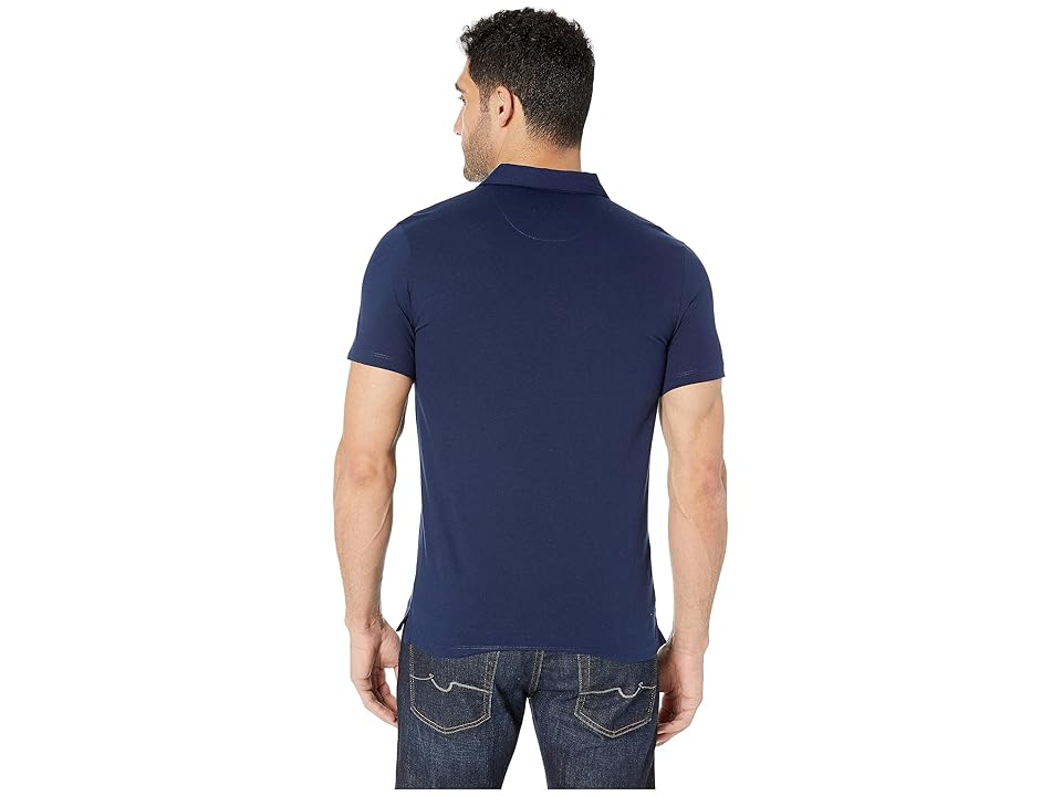 

Calvin Klein Three-Button Chest Stripe Polo (Royal Navy) Men's Clothing