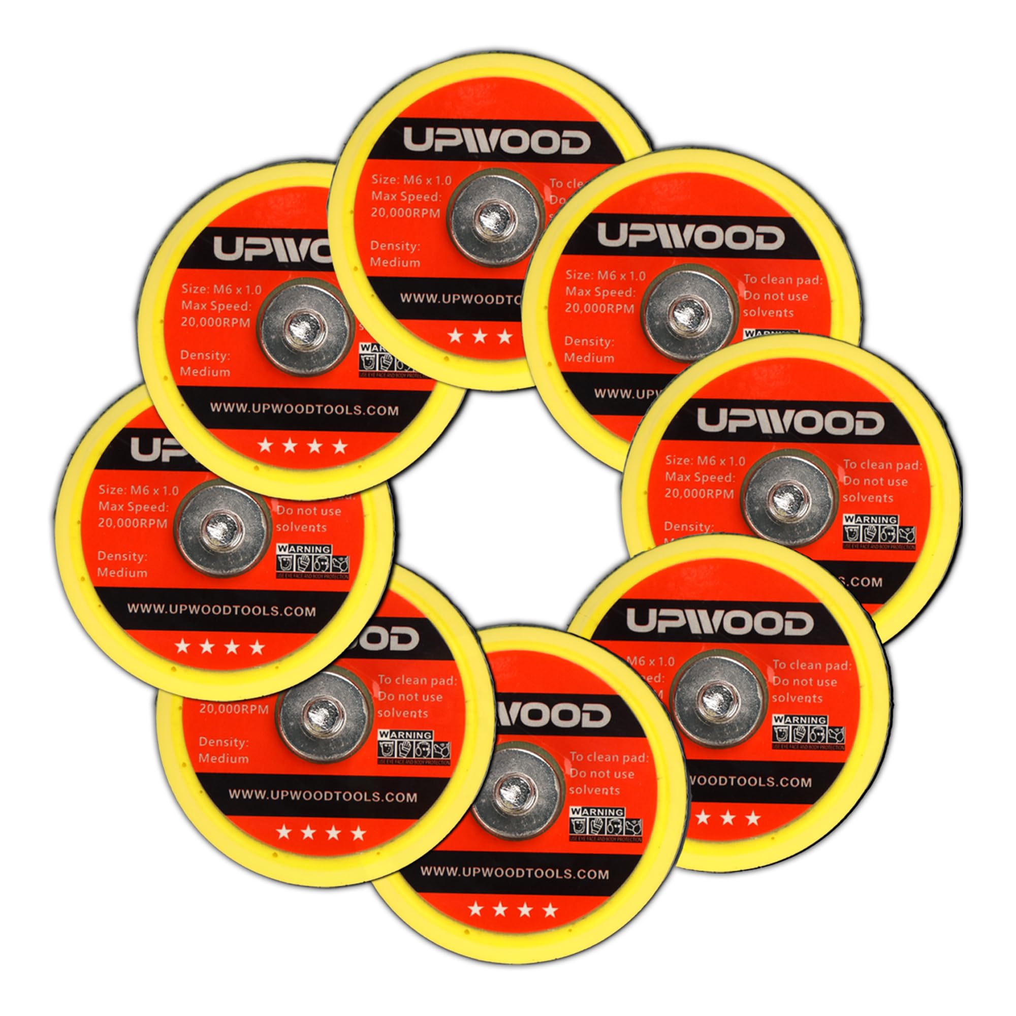 8 pcs 2 inch M6 Thread Hook and Loop Backing Pad for Mini Air Sander Polisher