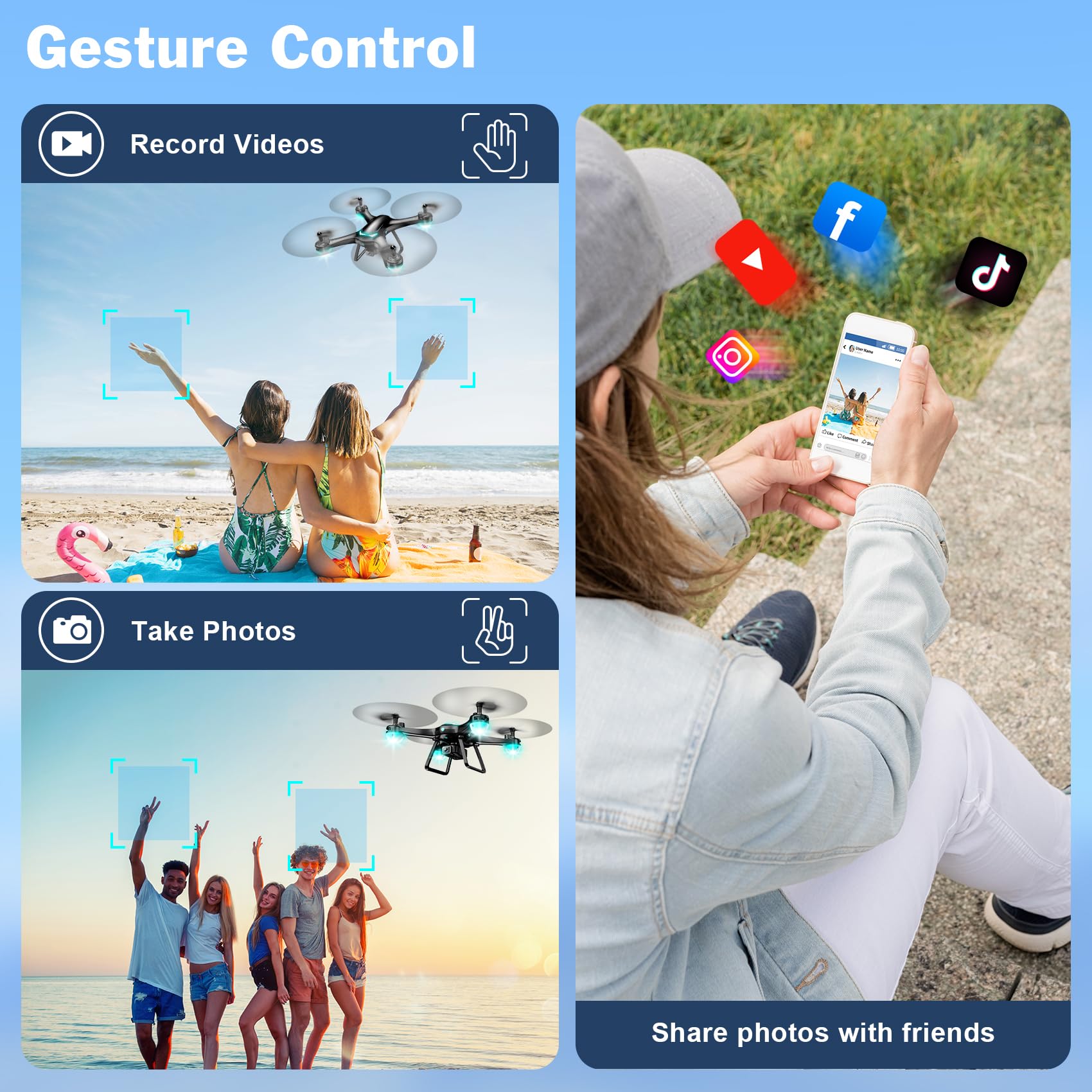 Amazon.com: Drone with 1080P Camera for Beginners, Remote