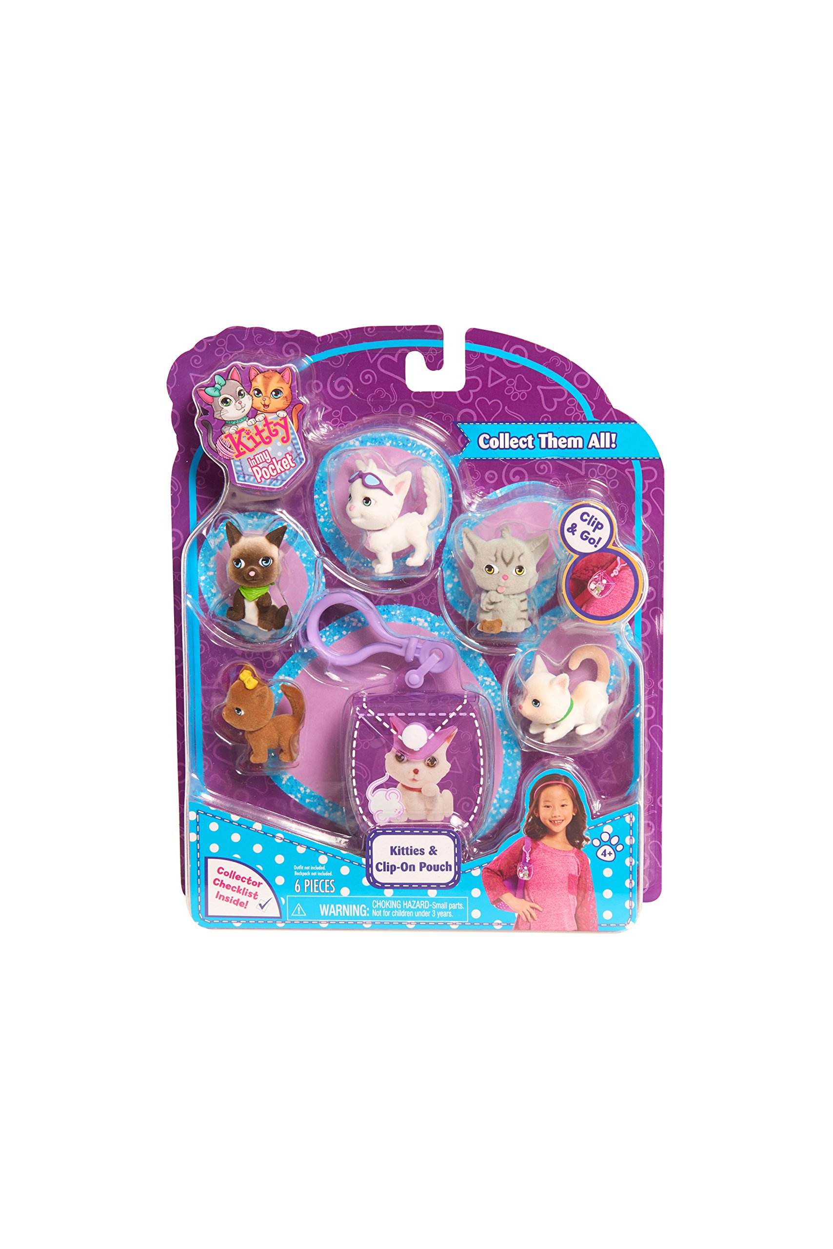 Kitty in My Pocket Clip On Pouch, Purple
