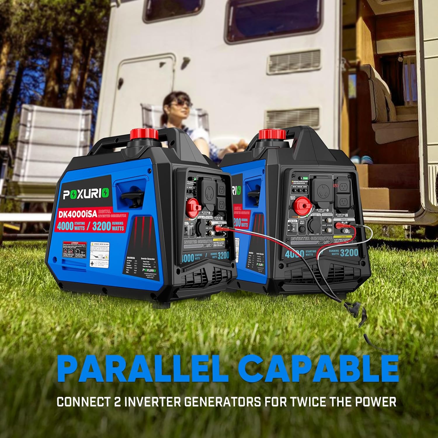 Two POXURIO Inverter Generators connected in parallel