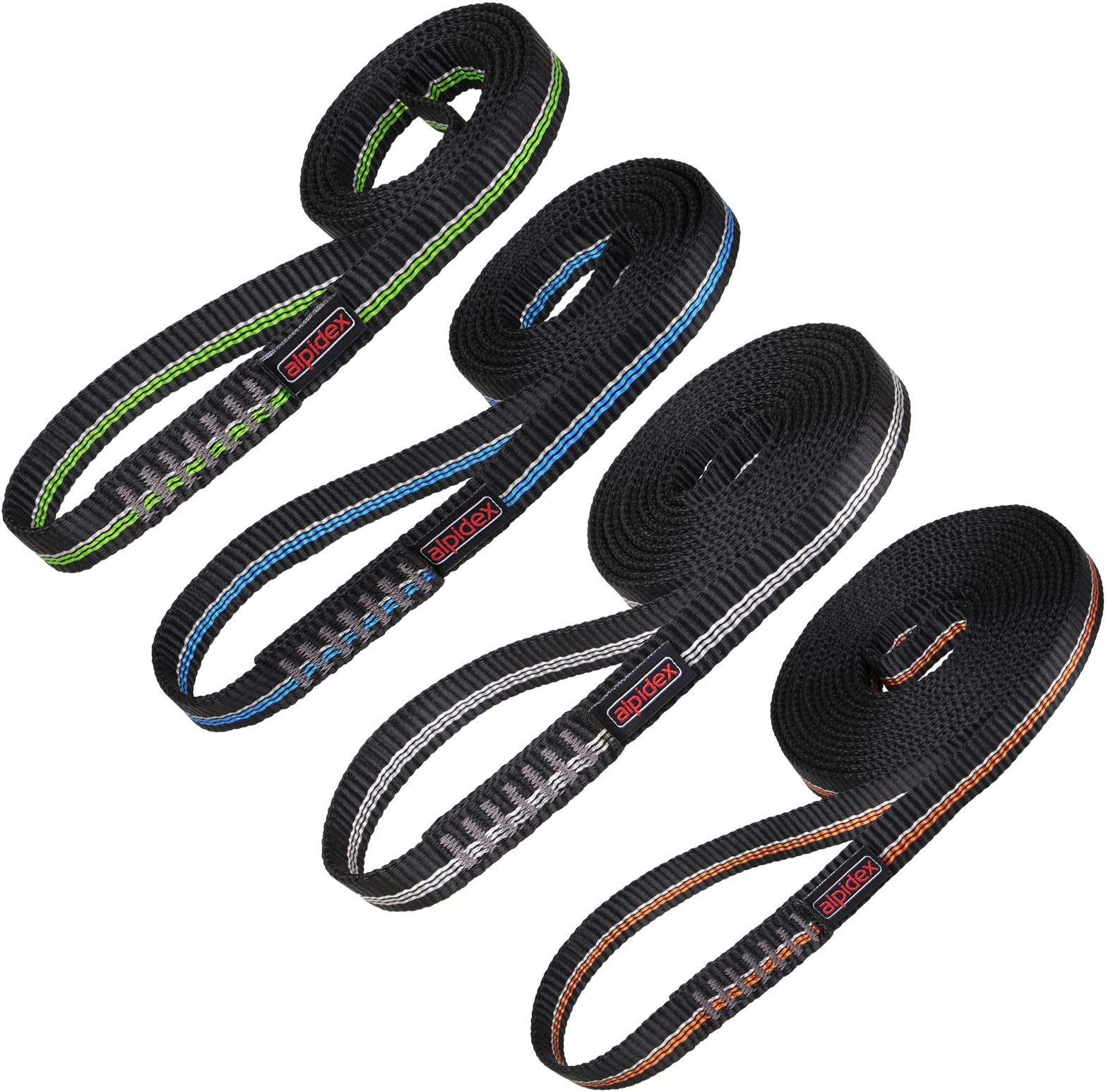ALPIDEXPolyamide Climbing Slings set of 4 in lengths of 60, 80, 100 and 120 cm Sling Loop