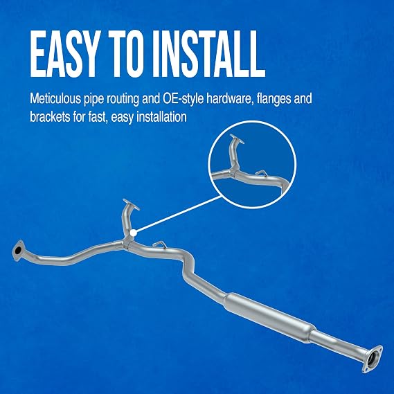 Walker 53749 Direct Fit Exhaust Resonator and Pipe Assembly 2.25 Inlet (ID) 2.25 Outlet (OD) for Chrysler Town & Country