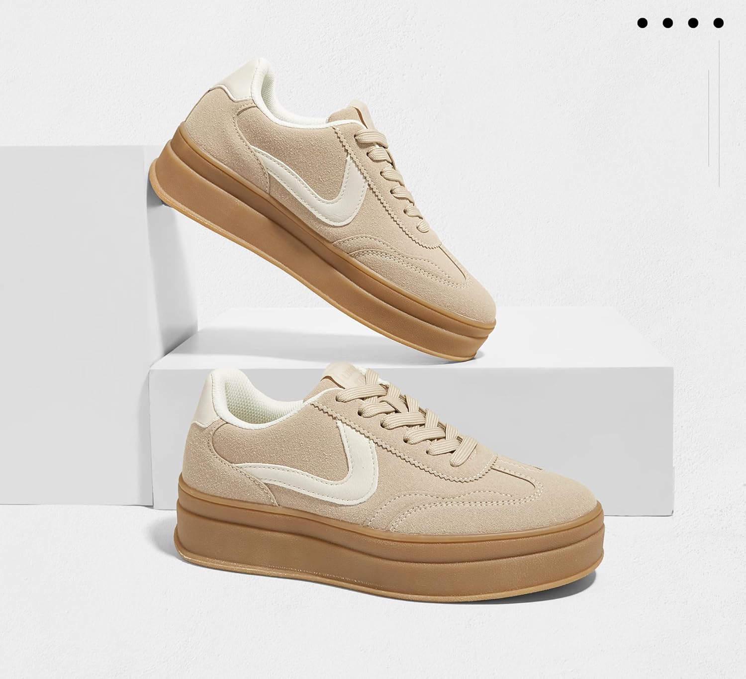 LUCKY STEP Women's Platform Fashion Sneakers Retro Casual Comfortable Walking Shoes Thick Sole Stylish Classic Tennis Trainers - Image 7