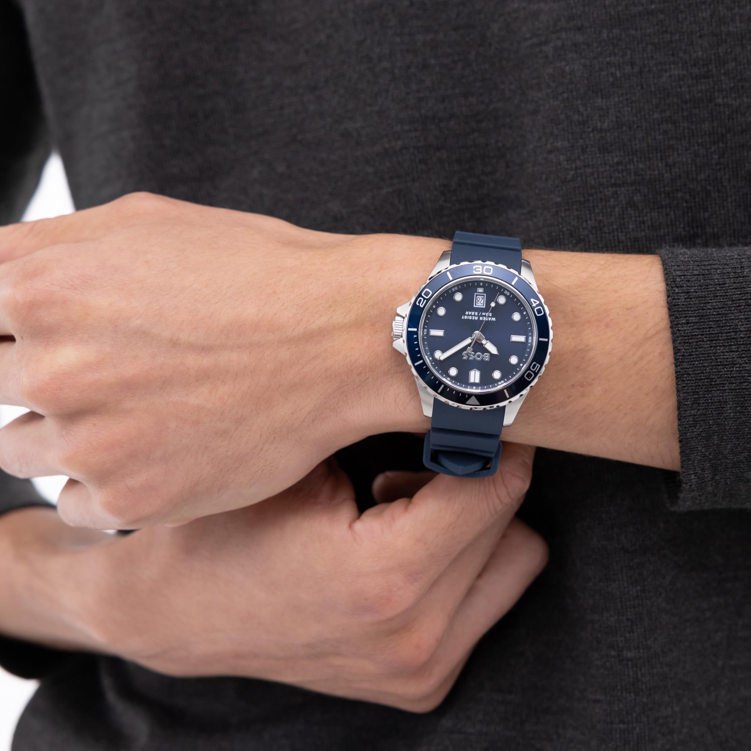 BOSS Orologio con Movimento al Quarzo a Tre Lancette da Uomo Collezione TROPER SPORT - Disponibile con Cinturino in Acciaio Inossidabile o Silicone