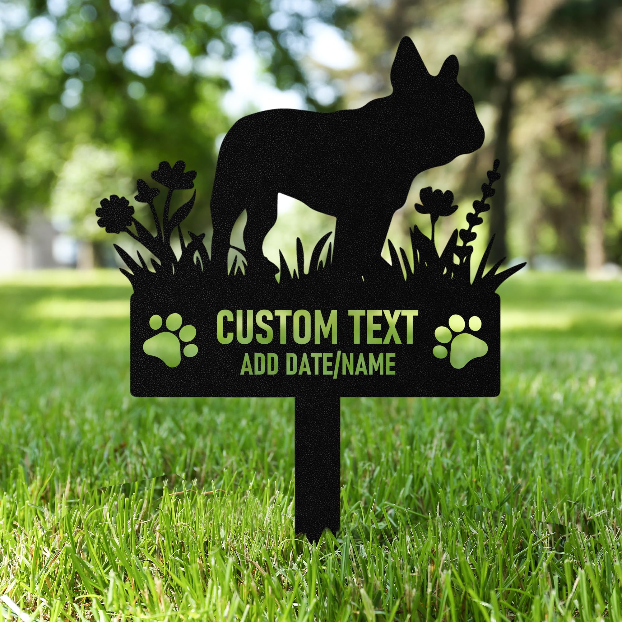 AGEUIRPOD Personalised Dog Grave Markers Pet Headstones for Dogs for Lost Dog Sympathy Gift Waterproof Dog Grave Markers Outdoor, Dog Memorial Gift, Customized Flowers Dog Memorial Burial Stake