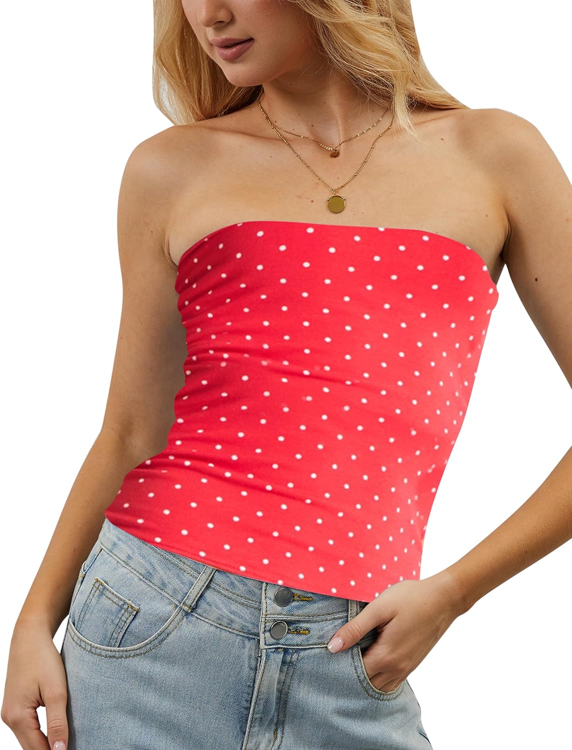 Floral Mesh Tube Bandeau Top Women 2025 Reversible Foldover Sleeveless Strapless Tank Y2k Summer Going Out Crop Tops - Image 4