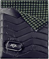 Vista 1 de XL Queen Size 2 Person Double Sleeping Bag for Adults, Lightweight Compact with Flannel Liner & Thermolock Draft Tube, Machine Washable All Season
