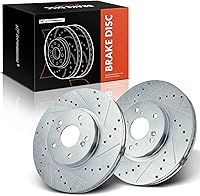 A-Premium 300mm Drilled & Slotted Front Brake Rotors Pair for Honda Accord Pilot Odyssey & Acura TL TSX MDX CL - OE Replacement