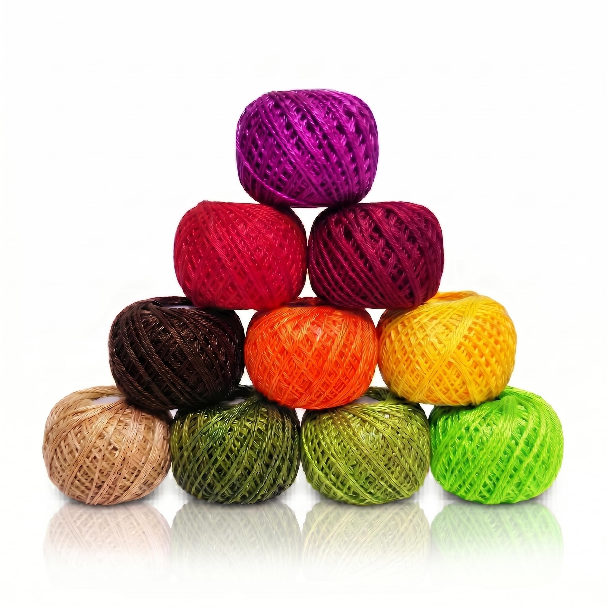 KGS Crochet Thread Set | 10 Fine Cotton Yarn Balls | Size 8 | Total 100 Grams of Pearl Cotton Thread for Crocheting (Fall Foliage)