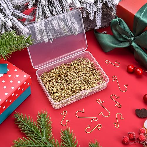 Miniatura 7 de 200 ganchos de alambre de metal para adornos navideños, ganchos de metal en forma de S con caja de almacenamiento para festivales irlandeses y