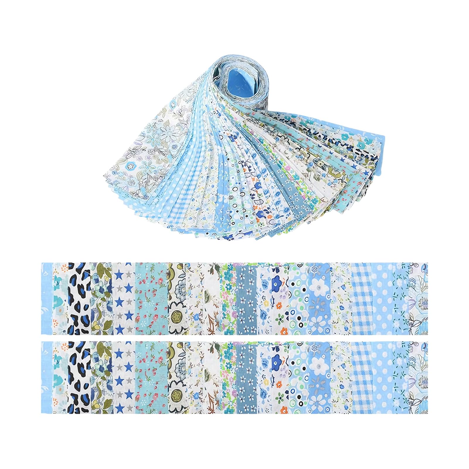 Piceioep Of 40 Vibranting Florals Roll Quilt Strips Cotton Fabric for Sewing and Crafting Projects Roll Strips Quilting Cotton