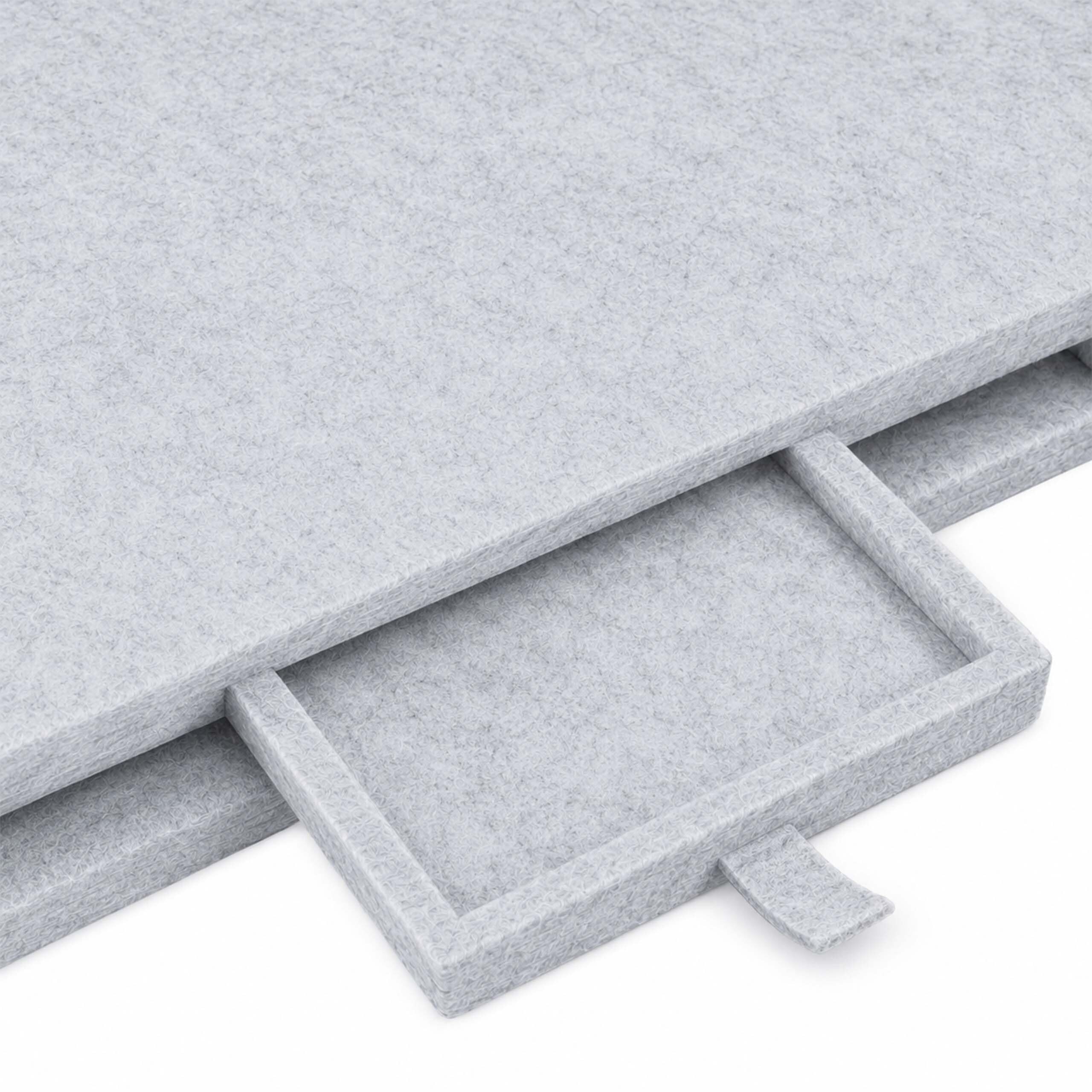 Relaxdays Plateau de puzzle 1 000 pièces, support inclinable, 6 tiroirs, feutre, housse, gris clair