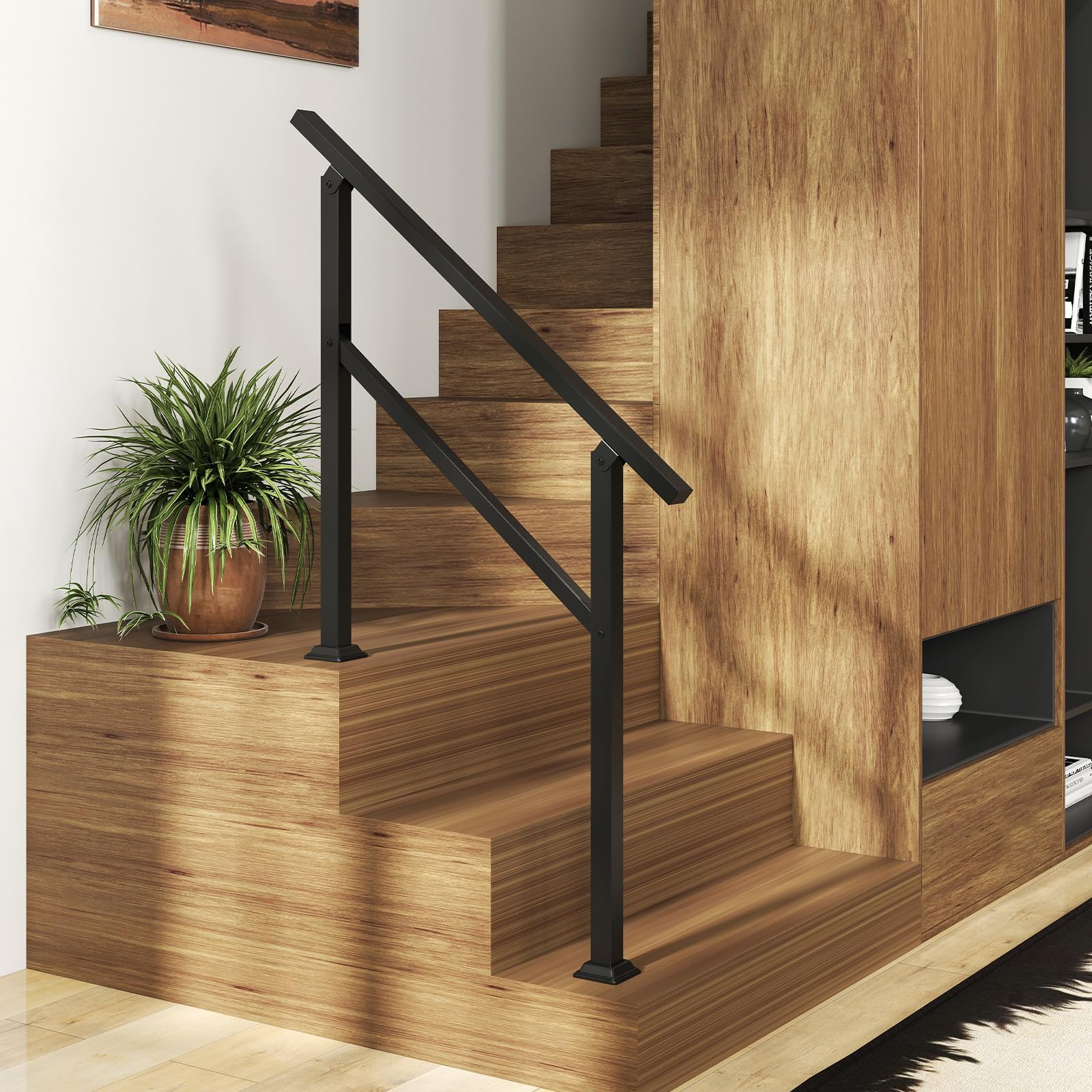COSTWAY Handlauf Treppengeländer Seitliche Montage flexibler Winkelverstellung 104 cm