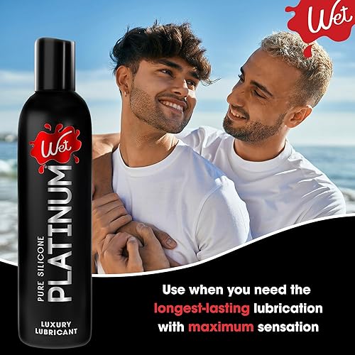 Miniatura 5 de Wet Platinum Lubricante sexual a base de silicona de 42 onzas para hombres mujeres y parejas larga duración seguro para condones hipoalergénico sin
