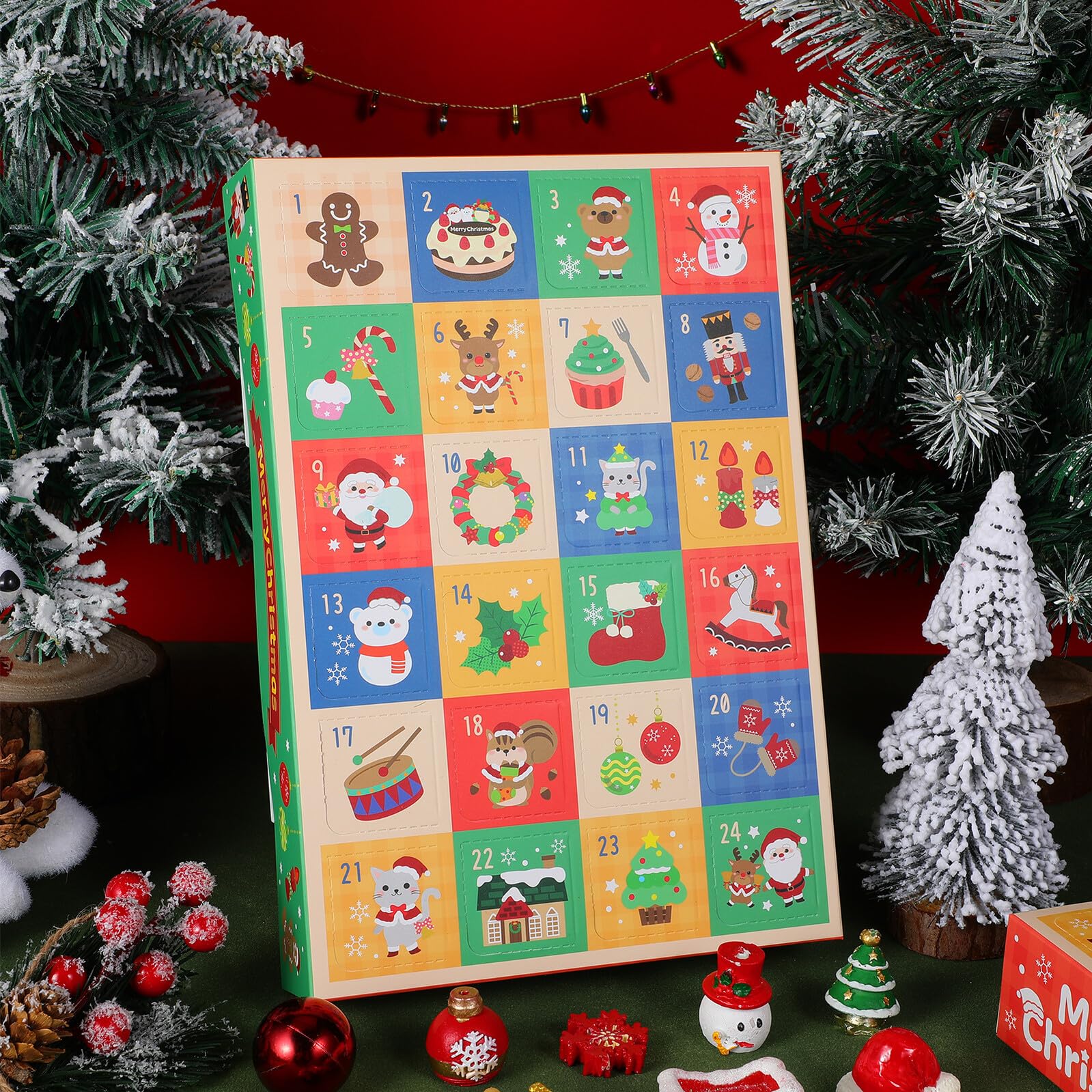 VALICLUD 10 Piezas Caja de Obsequio Navideña de Cajas de Papel Vacías para Calendario de Adviento de Regresiva Navideñas para Regalos de Adviento