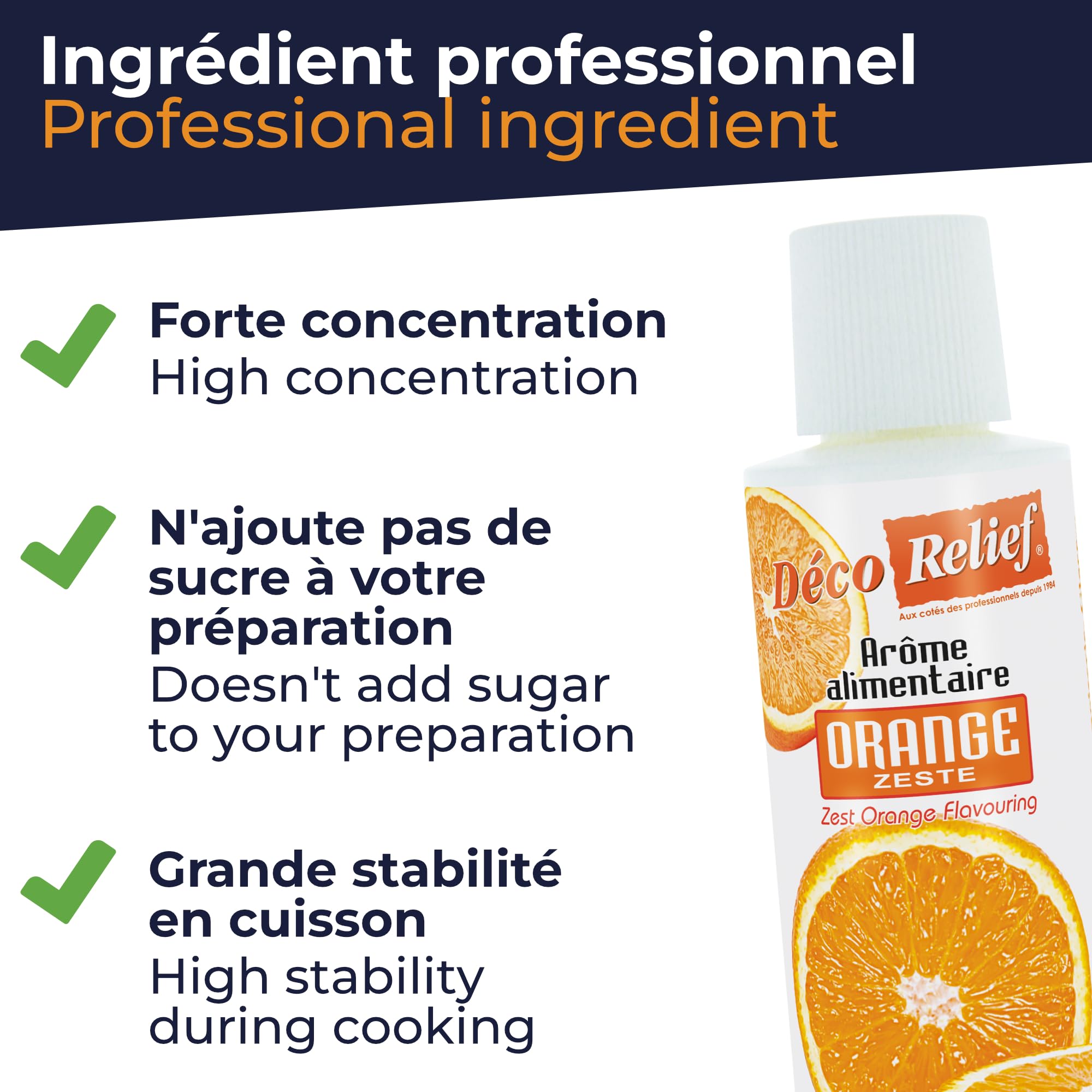 Déco Relief - Arôme Liquide Orange 125 ml - Arôme Alimentaire Pâtisserie & Yaourtière - Pour Gâteaux, Pâtisseries, Yaourts - Arôme Concentré - ARO06