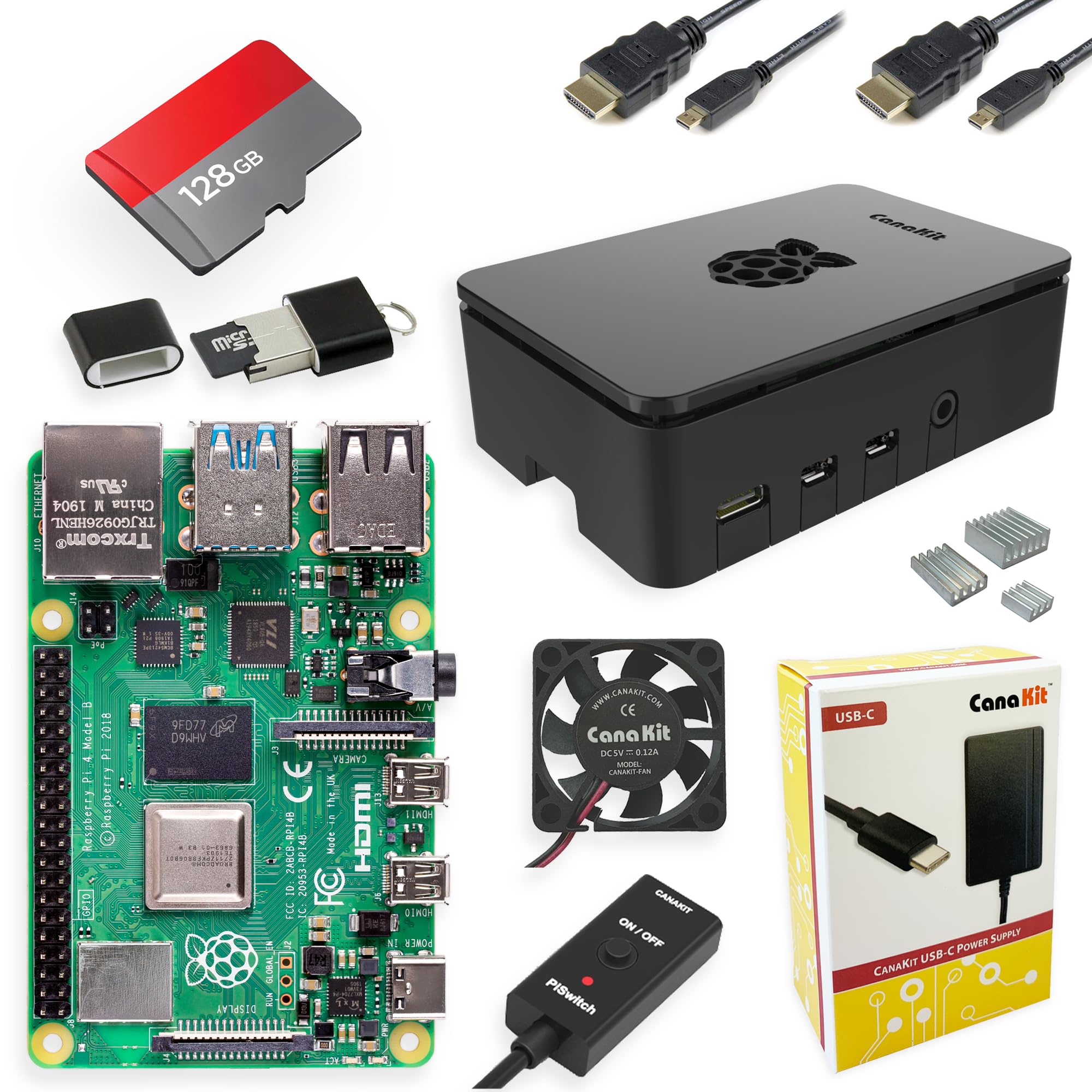 Amazon.com: CanaKit Raspberry Pi 4 8GB Extreme Kit - 128GB Edition