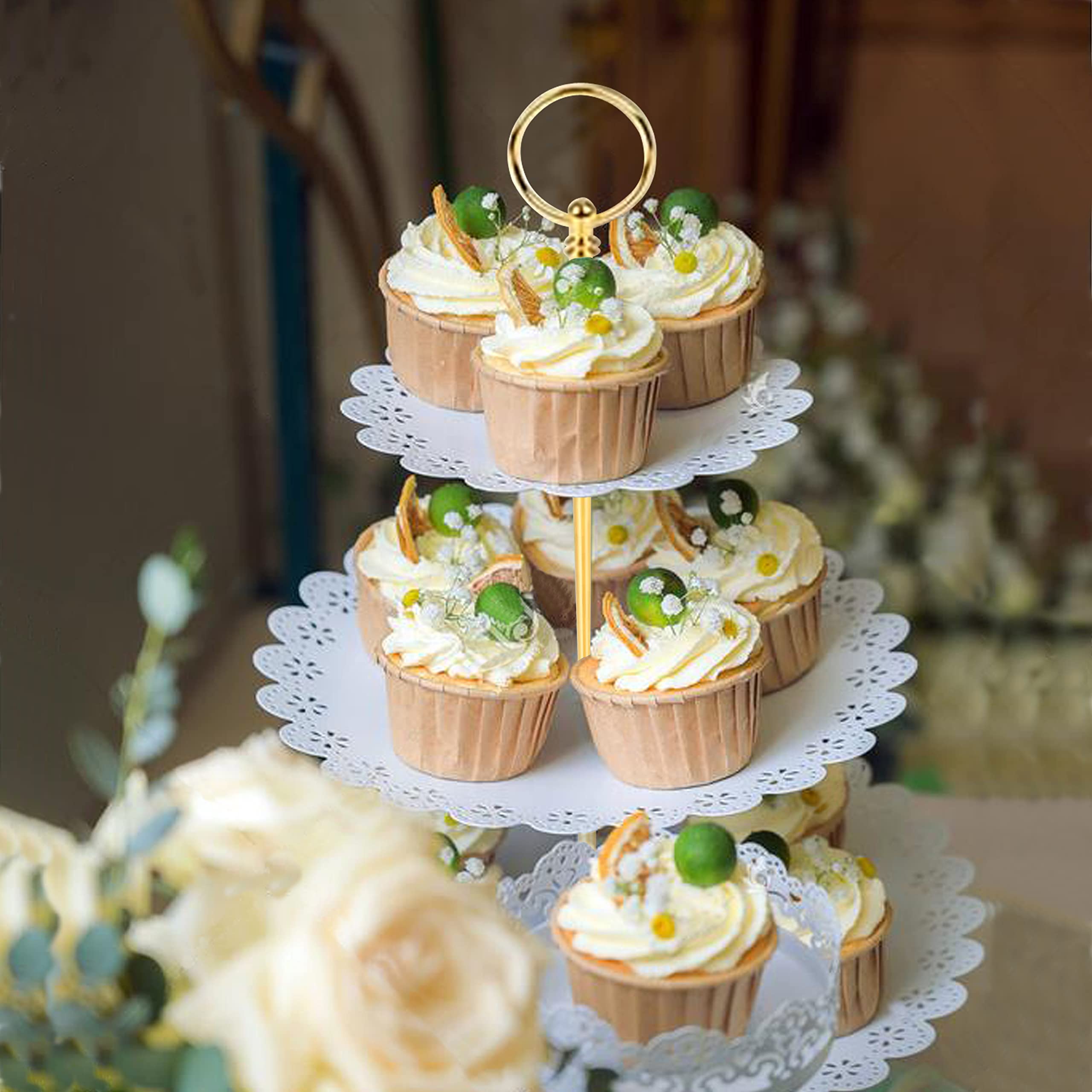 Redvigh 1 Support à Gâteaux En Métal Lourd à 3 Niveaux Pour Assiettes à