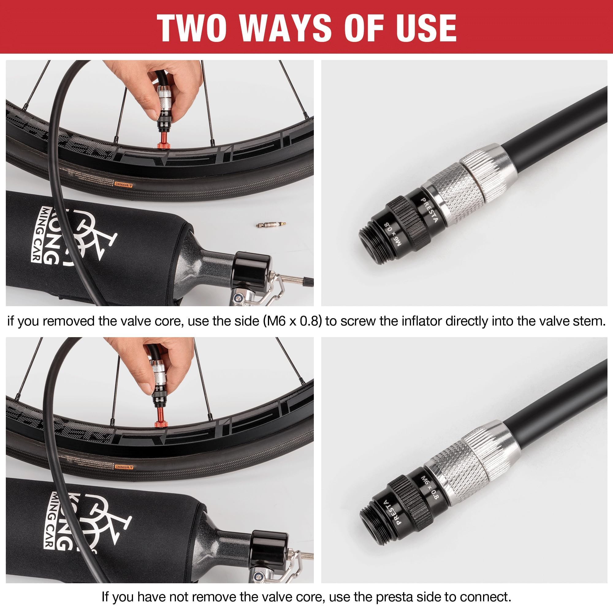 Tire Booster per pneumatici Tubeless – Gonfiatore per pneumatici senza camera d'aria compatibile con valvole Presta, Leggero & Maneggevole – Usabile in officina e in mobilità(160psi)