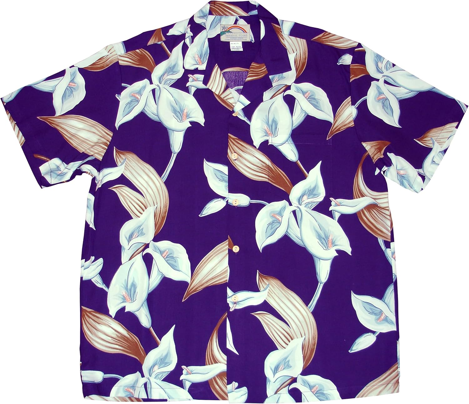 Paradise Found Men's Calla Lily Tom Selleck Magnum PI Hawaiian Shirt