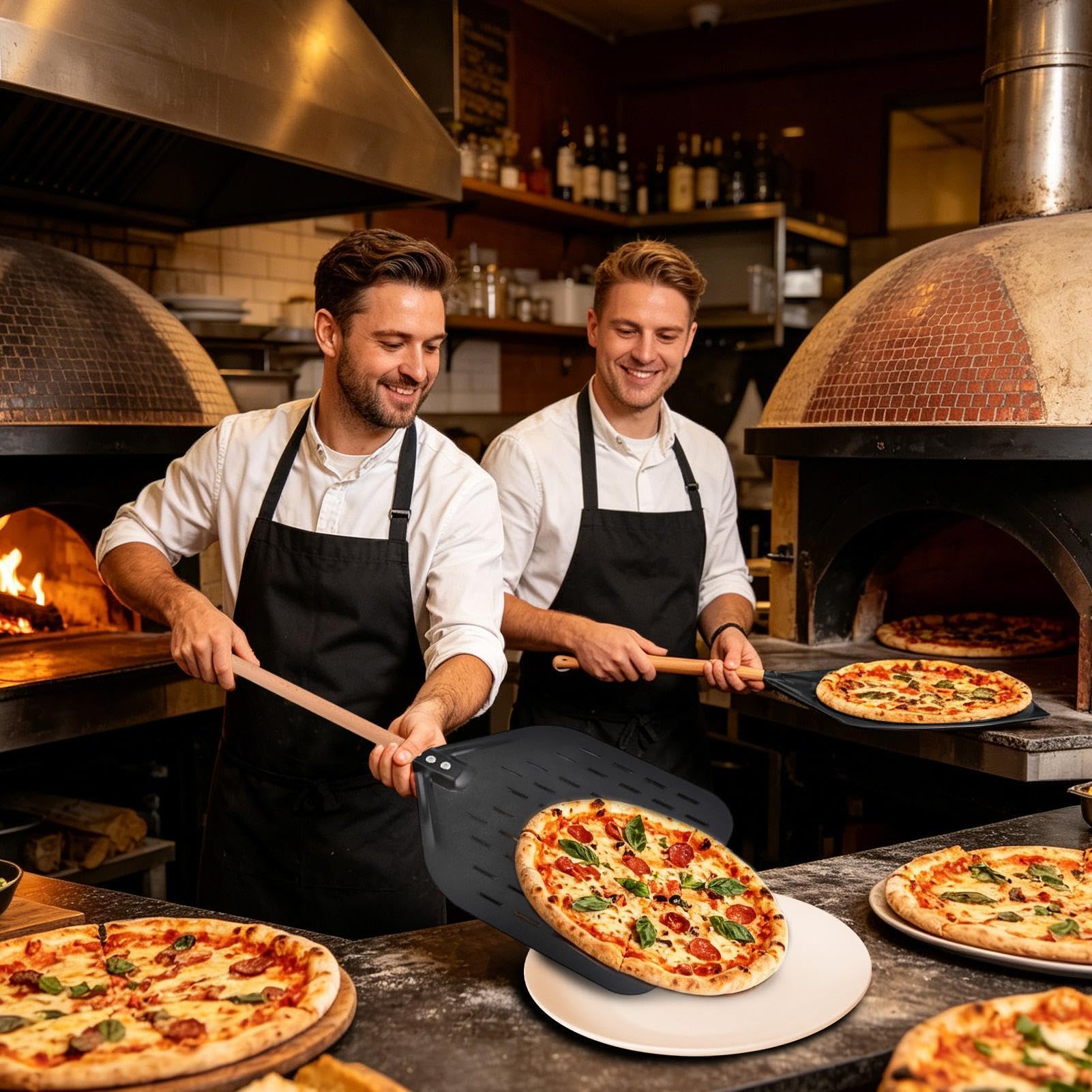 Łopatka do Pizzy 30 cm Perforowany Odporny Na Ciepło Demontowalny Drewniany