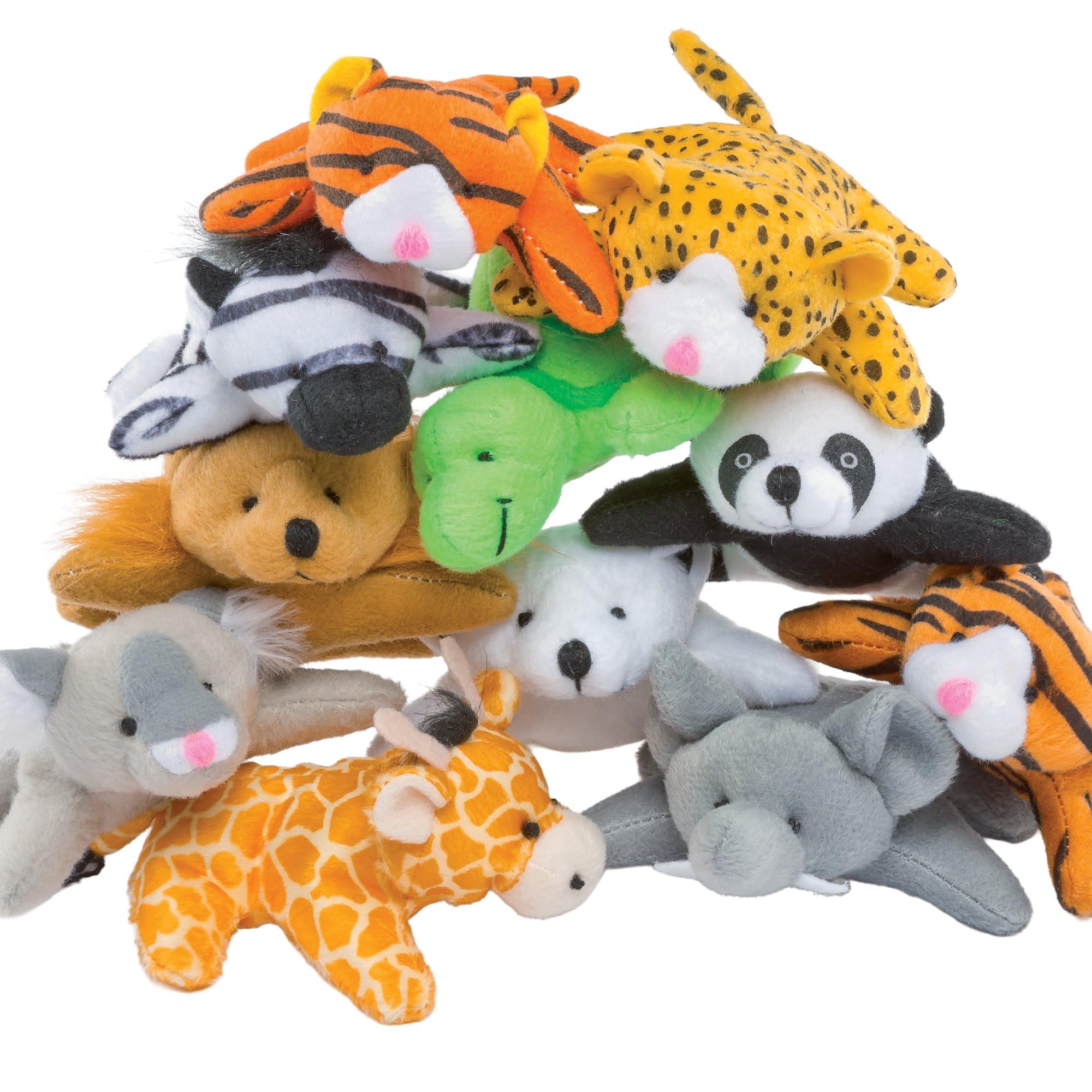 Baker Ross EF613 Exotic Animal Beanie Plush Pals (Pack of 10) Cute Assorted Cuddly Toys for Kids,Small