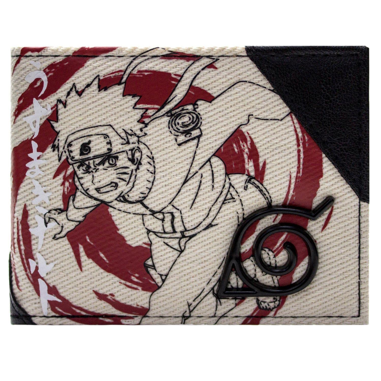 Shinobi Ninja Rasengan Spinning Ball Move Cream ID & Card Bi-Fold Wallet, Off White, One Size, Bi-Fold