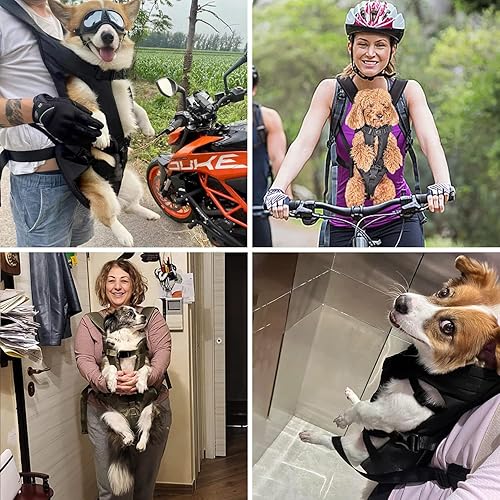 Miniatura 10 de PetBonus Mochila transportadora para perros con patas hacia afuera, transportadora de pecho de perro de fácil ajuste para perros medianos y