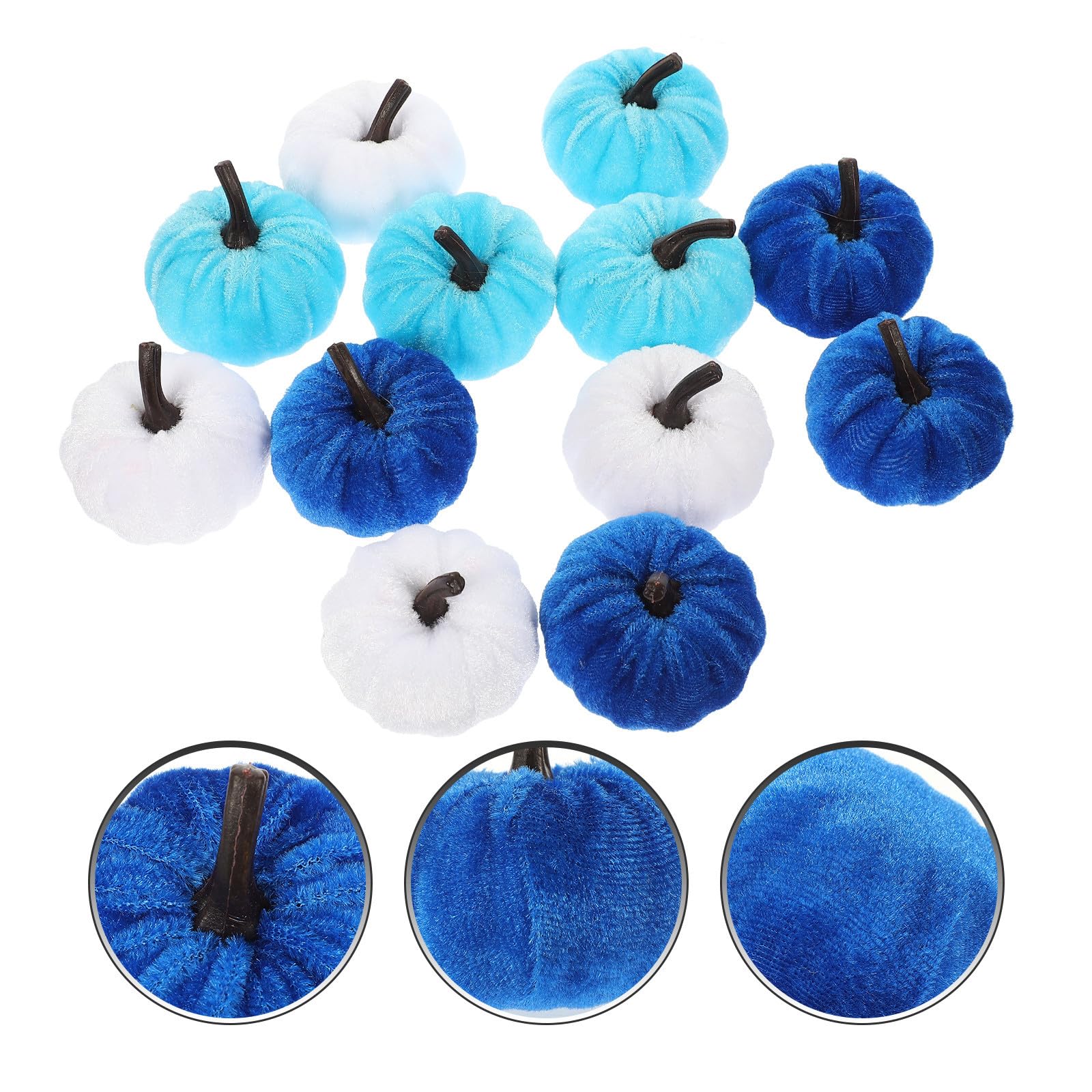 SOLUSTRE 36 Stück Lebensechte Halloween Kürbis Ornamente aus Flanell in Bunter Farbe als Dekorative Kürbis Deko für Selbstgemacht Halloween Party und Herbstdekoration