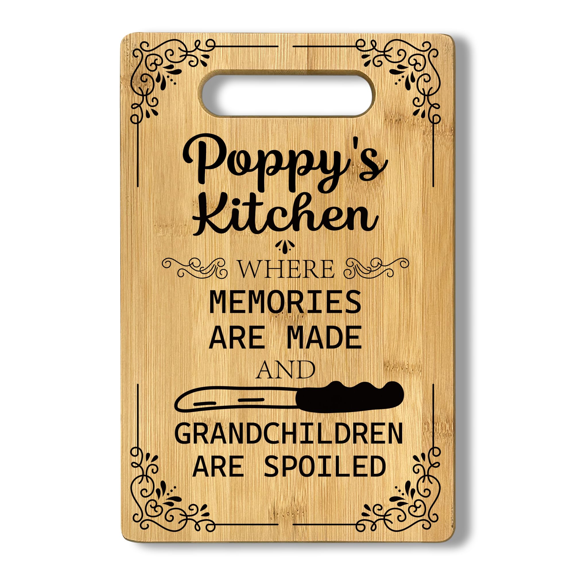 CGBHW Poppy Gifts Wood Cutting Board, Grandpa Papa Gifts, Grandfather Gift, Gifts for Grandparents, Granddad Gifts from Grandson Granddaughter Wooden Chopping Board Cutting Boards for Kitchen