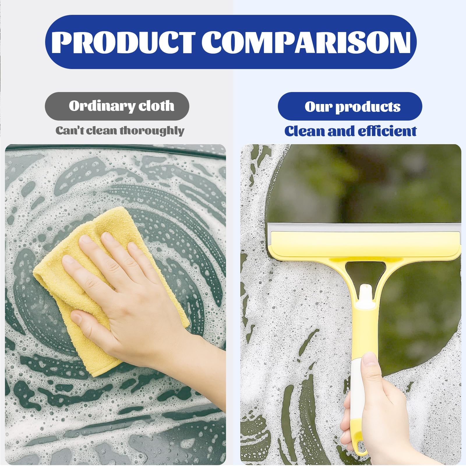Duschabzieher, 3 in 1 pulitore per finestre con Spray, tergivetro e Scrubber, raschiatore per Pavimenti e Doccia, pulitore per vetri e Piastrelle