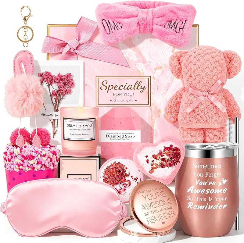 Gifts Basket for Women - Birthday Gifts for Women,Women Gifts Set Contains 13 Items Unique Female Gift Ideas,Relaxing Care Package Self Care Gift Box for Women Mom Wife Bestie Sister