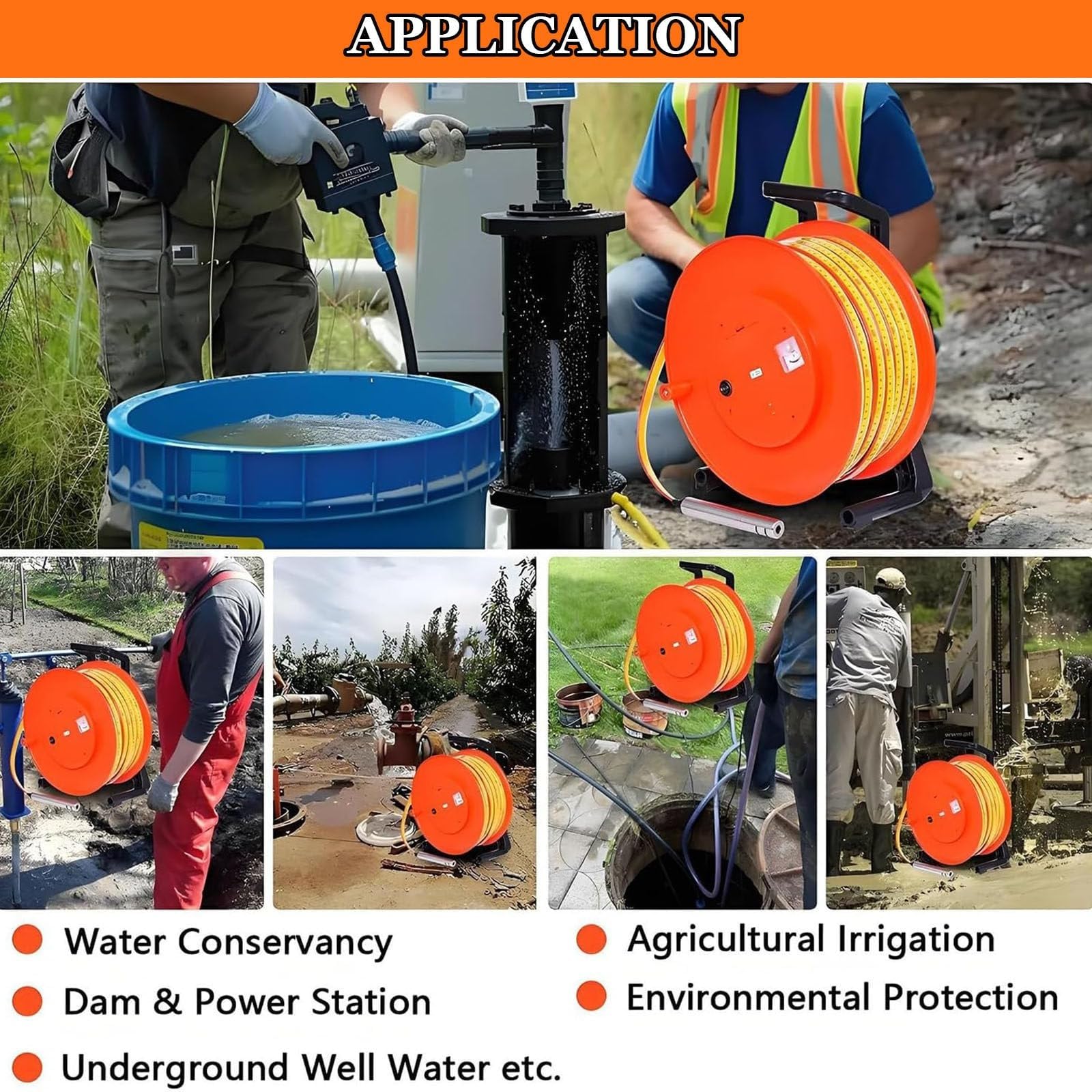 Medidor De Nivel De Agua For Pozos Profundos, Indicador Nivel Agua For Pozos 10 A 300 Metros Con Sonda Acero Inoxidable, Herramienta Medición Pozos For Pozos, Perforaciones, Tuberías(30 meters)