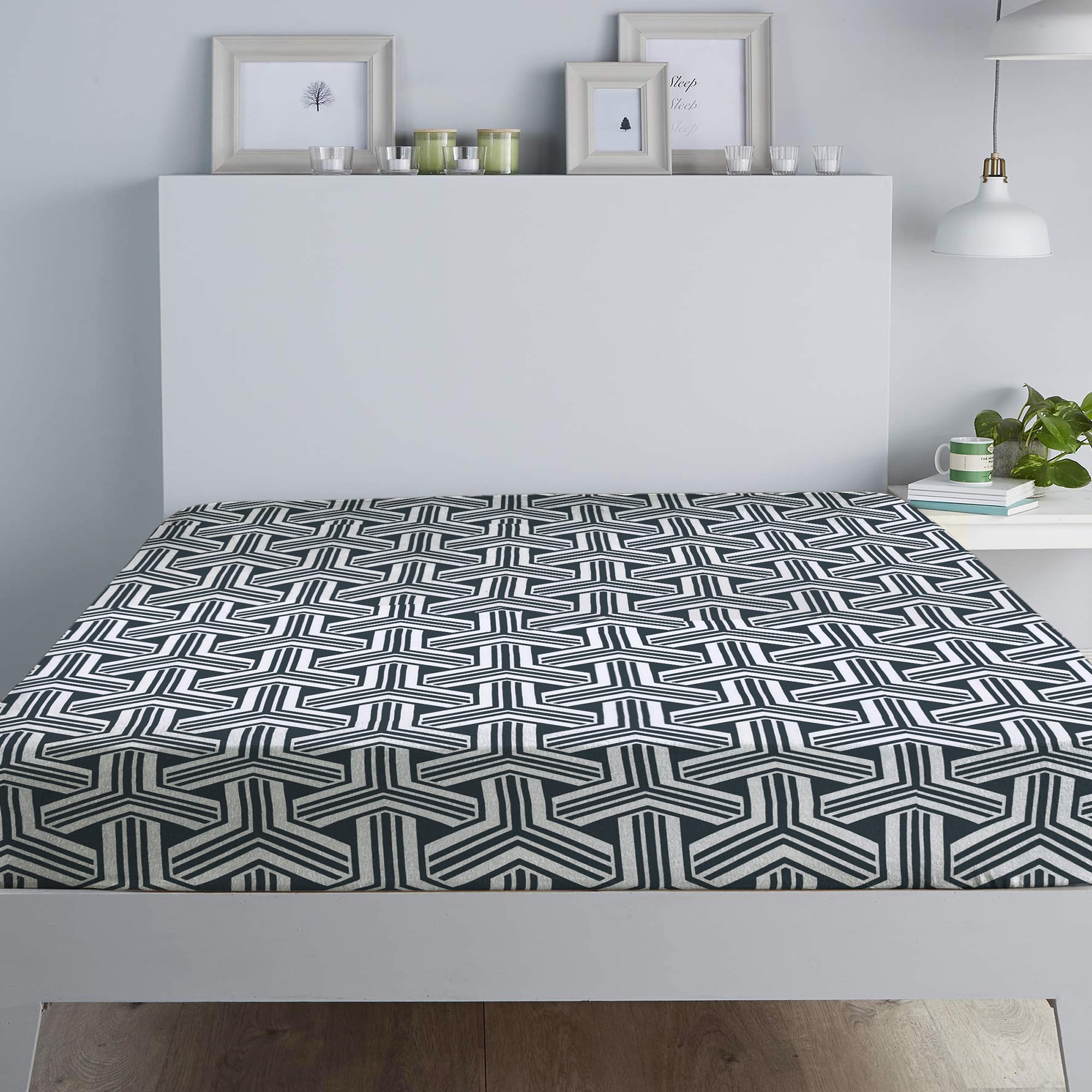 RAYBedding Luxury Printed Floral Fitted Sheet Small Double Bed – Deep Fitted Sheet 122x190cm + 35cm Deep Corner Elasticated Sheet