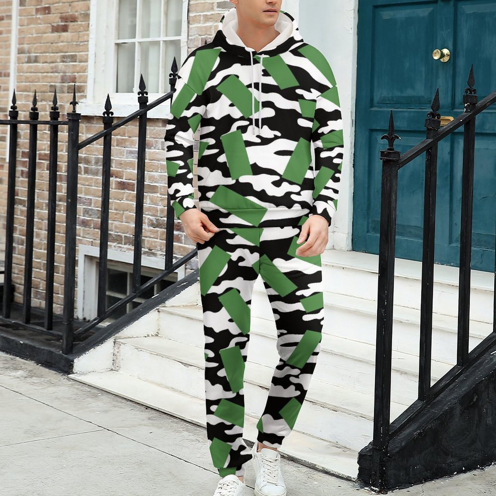 Amazon.co.jp: スウェット パーカー 緑白 カモフラージュ 迷彩