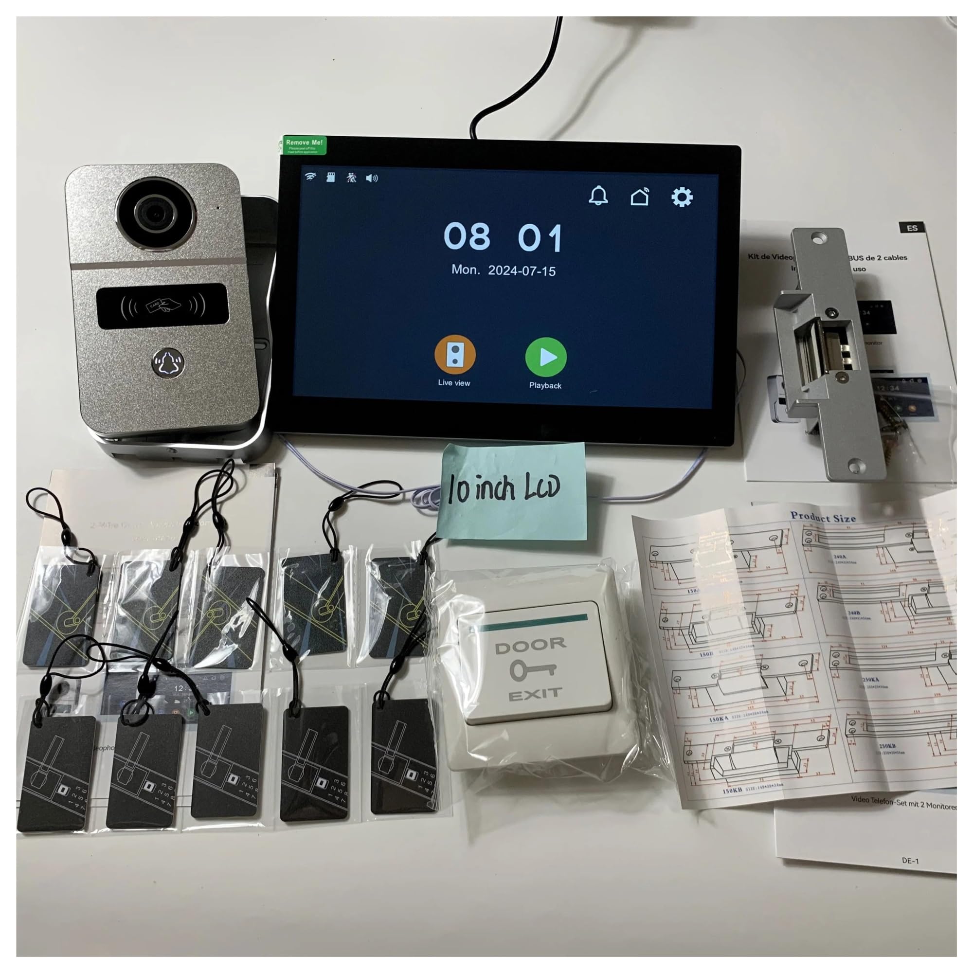 Home Smart - Timbre inalámbrico con intercomunicador de video WiFi de 2 10 pulgadas (1V2 10 pulgadas, blanco)