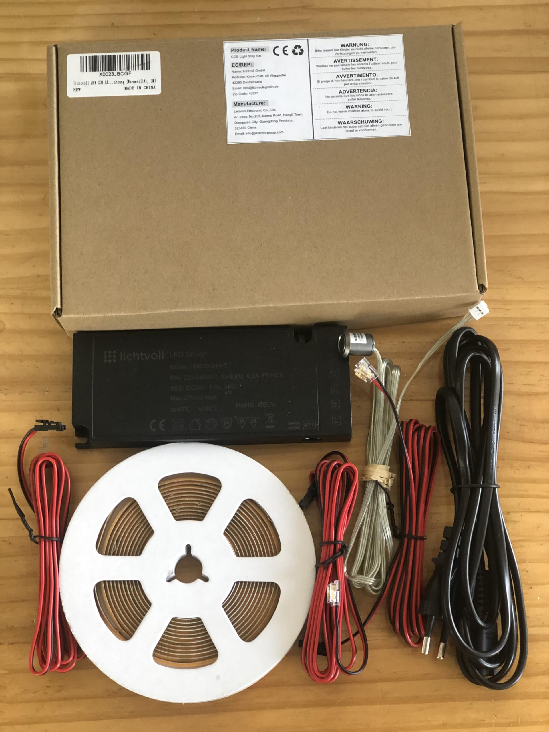 COB Led Streifen 3M Warmweiß mit Berühren Dimmer Schalten und 36W Netzteil, Unterbauleuchte für Akustikpaneele und Küche