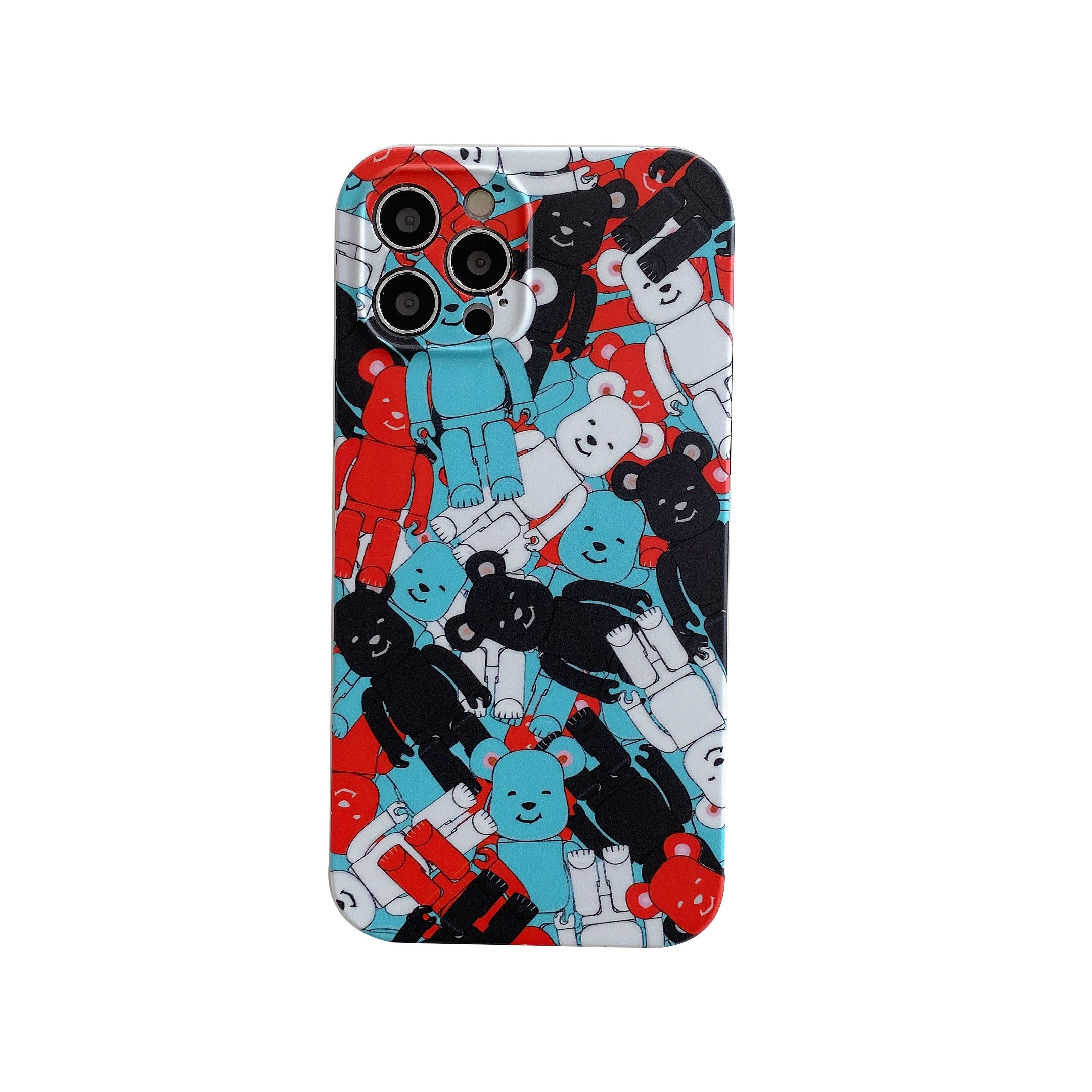 YookeTech Design for iPhone 12 Pro Case,Street Fashion Soft Ultra-Thin Cases for Boys Girls TPU Bumper IMD Tech 6.1inch Cover (Toy Bear)