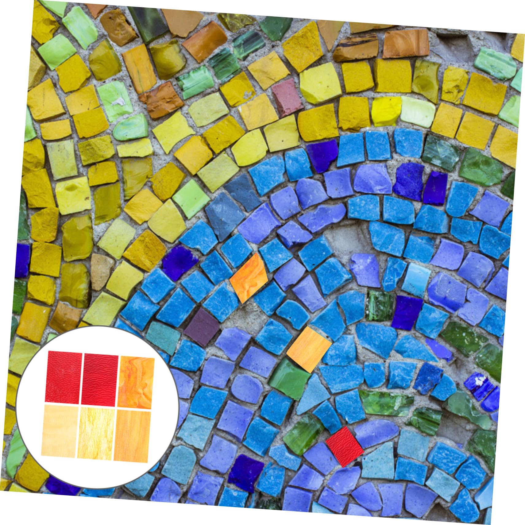 Lastre di Vetro Colorato Effetto Onde 6 Pezzi per Mosaico